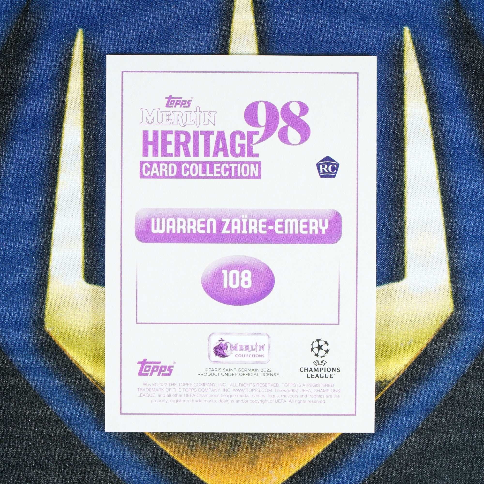 Warren Zaire-Emery 2022-23 TOPPS MERLIN HERITAGE 98 RC Auto Green /99 [Raw]