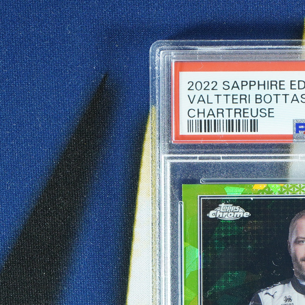 Valterri Bottas 2022 TOPPS CHROME SAPPHIRE Chartreuse /199 [PSA 9]