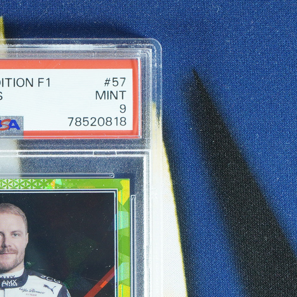 Valterri Bottas 2022 TOPPS CHROME SAPPHIRE Chartreuse /199 [PSA 9]