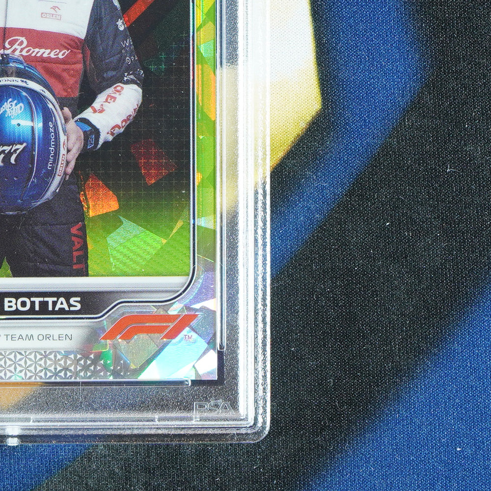 Valterri Bottas 2022 TOPPS CHROME SAPPHIRE Chartreuse /199 [PSA 9]