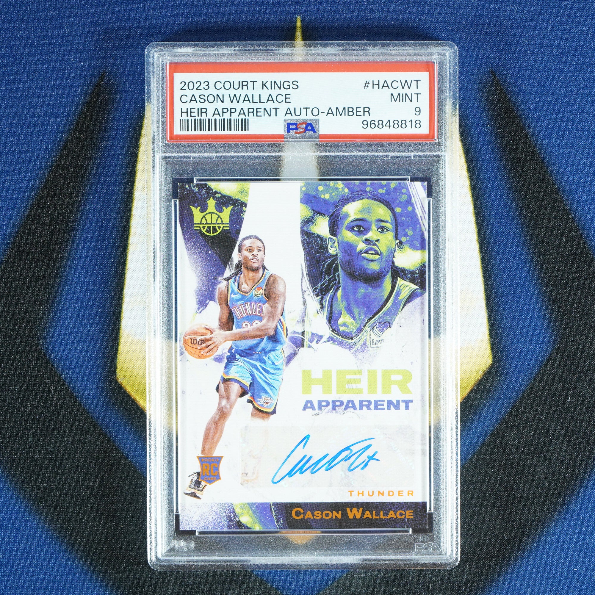 Cason Wallace 2023-24 PANINI COURT KINGS Heir Apparent Amber Auto /75 [PSA 9]