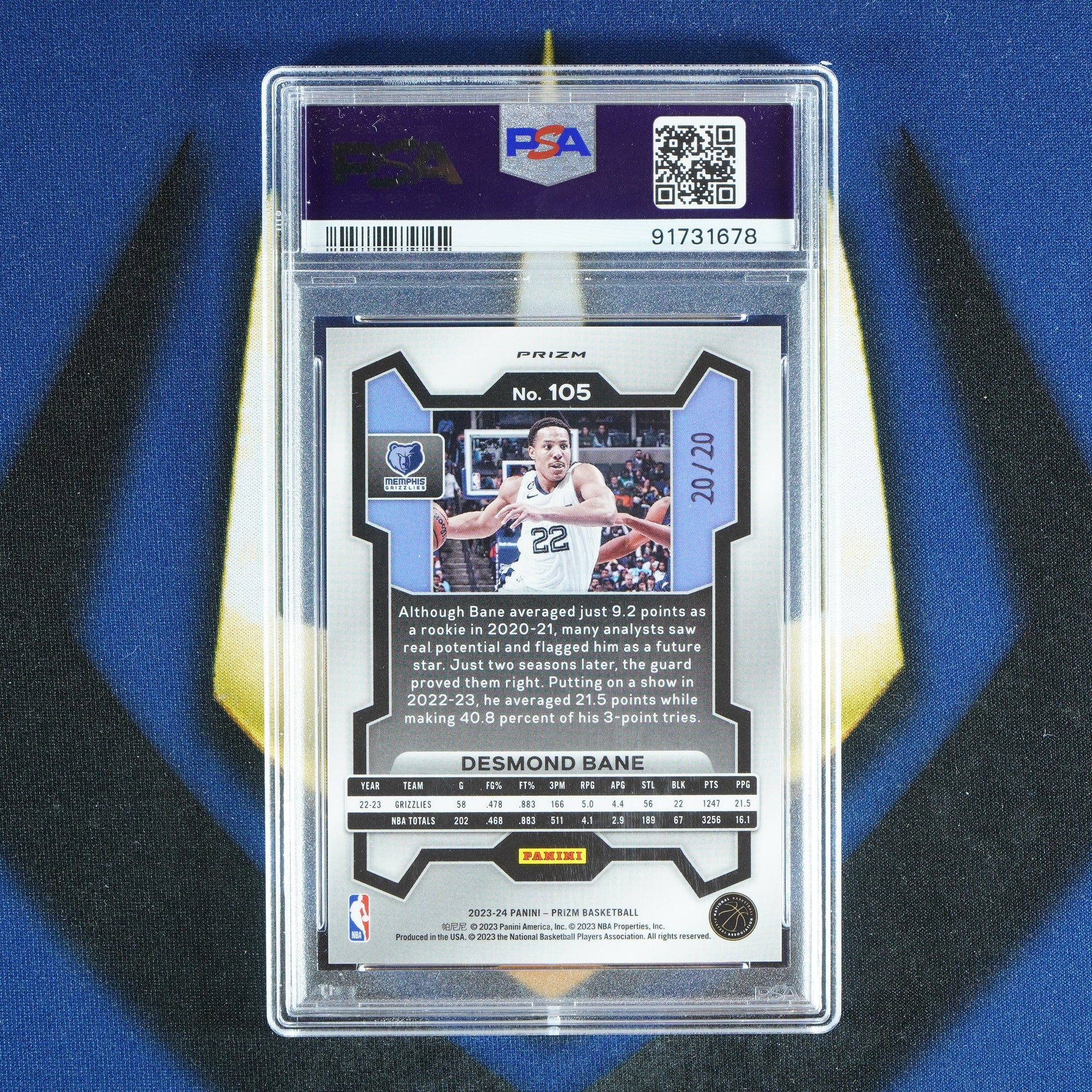 Desmond Bane 2023-24 PANINI PRIZM Cherry Blossom Choice [PSA 10]