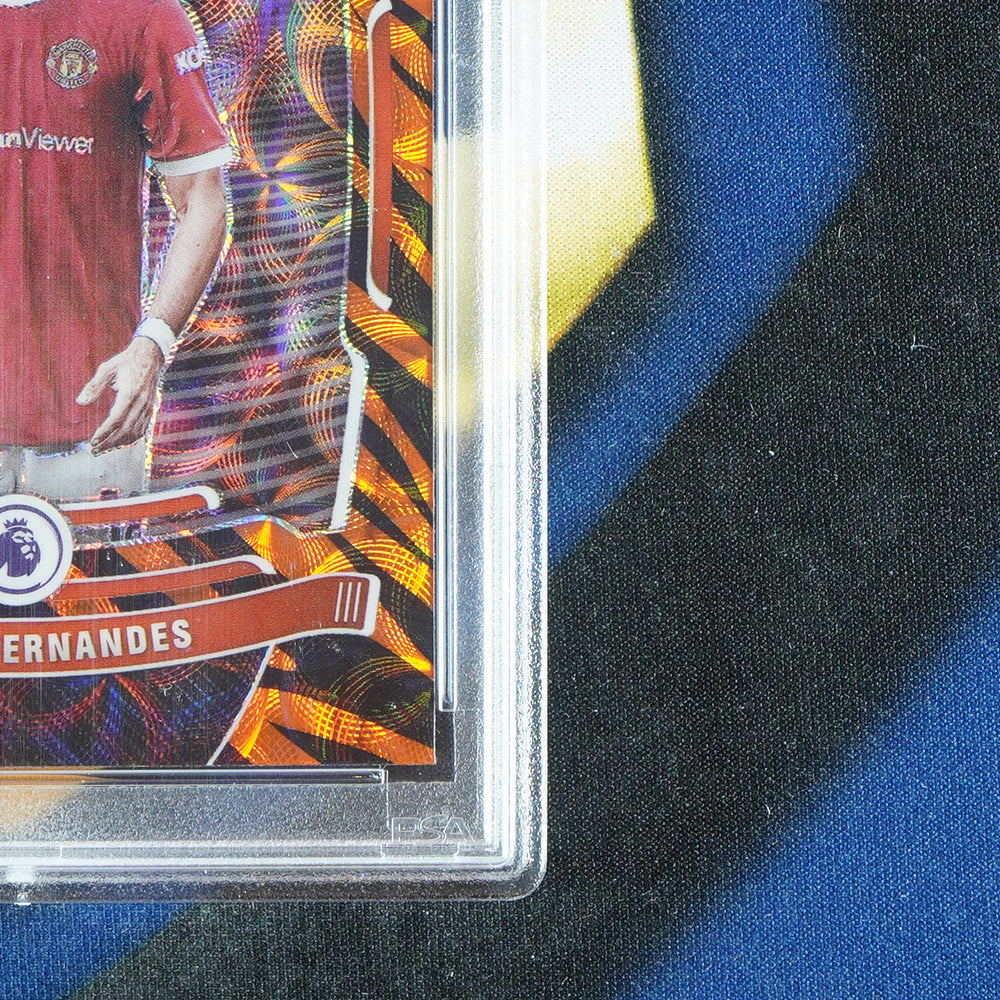 Bruno Fernandes  2021-22 PANINI PRIZM Tiger Stripe Choice SSP [PSA 8]