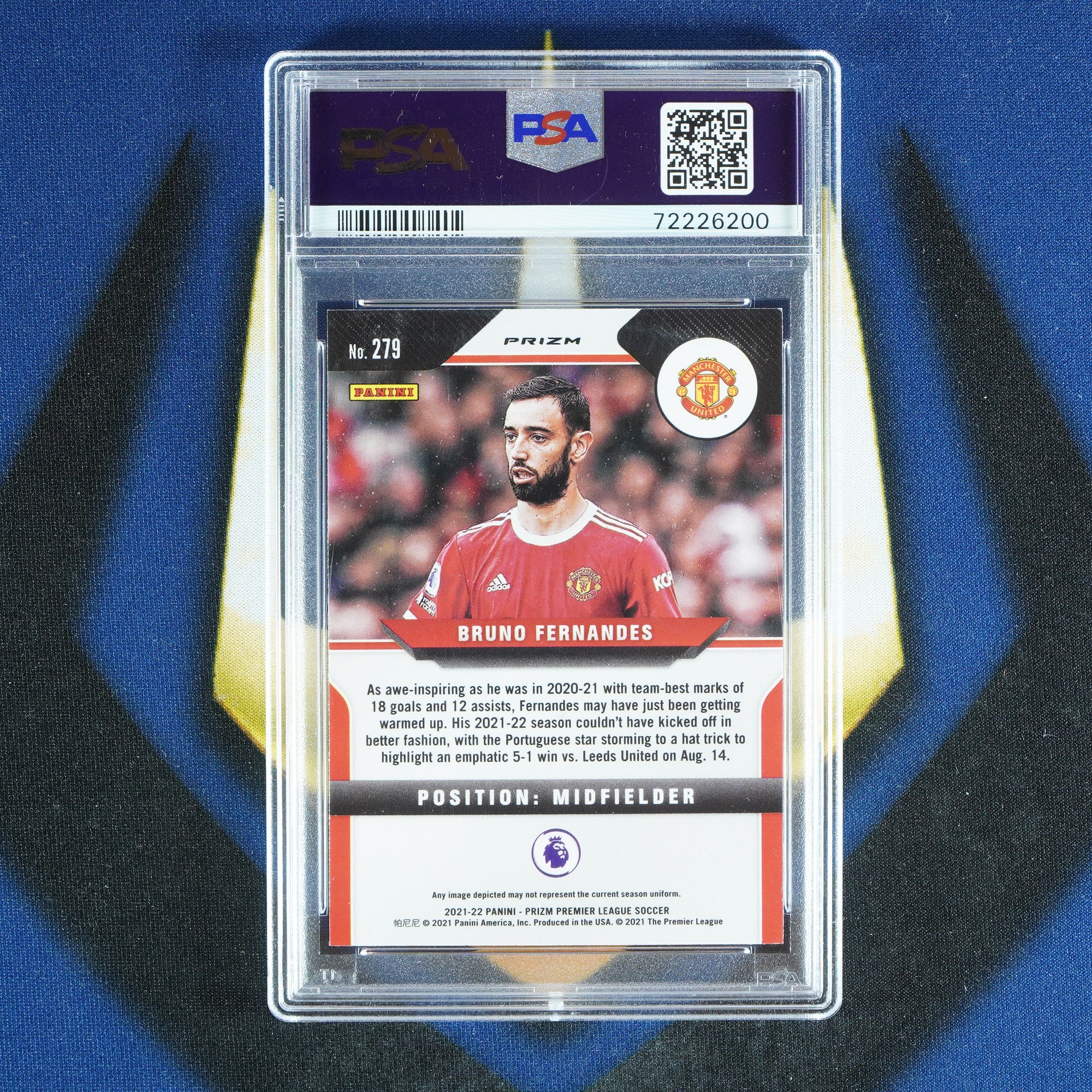 Bruno Fernandes  2021-22 PANINI PRIZM Tiger Stripe Choice SSP [PSA 8]