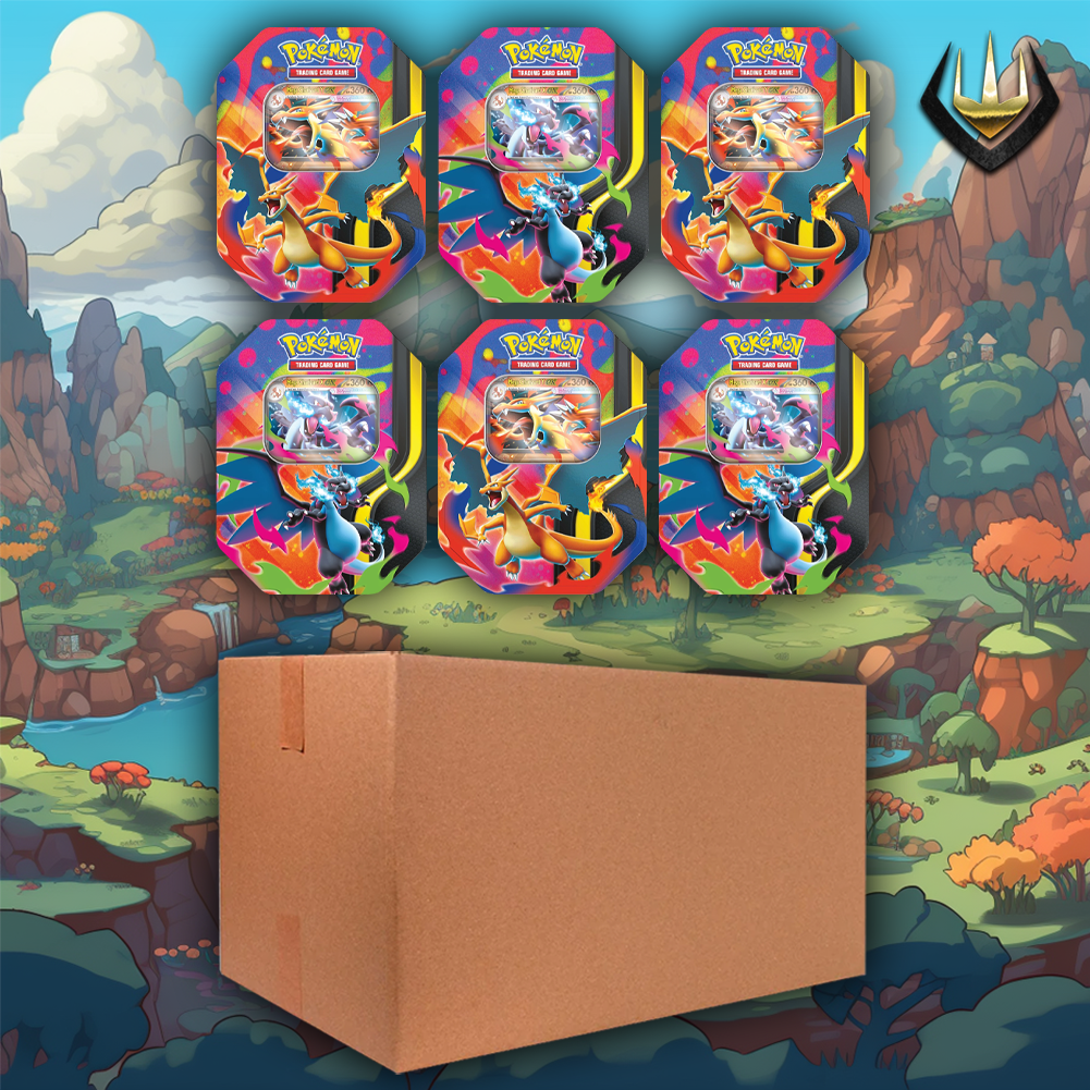 Mega Charizard Ex Pokemon Collection Tin Case [6 Tins/Case]