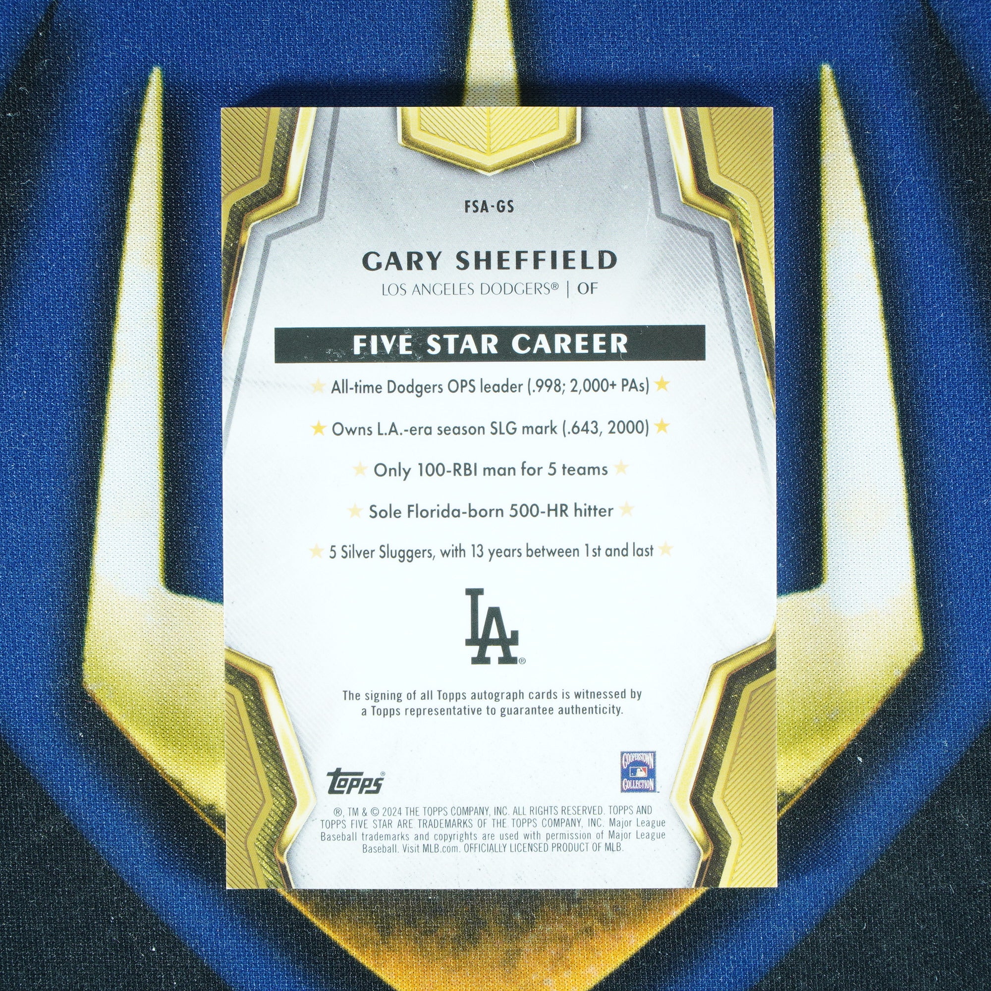 Gary Sheffield 2024 Topps Five Star Auto