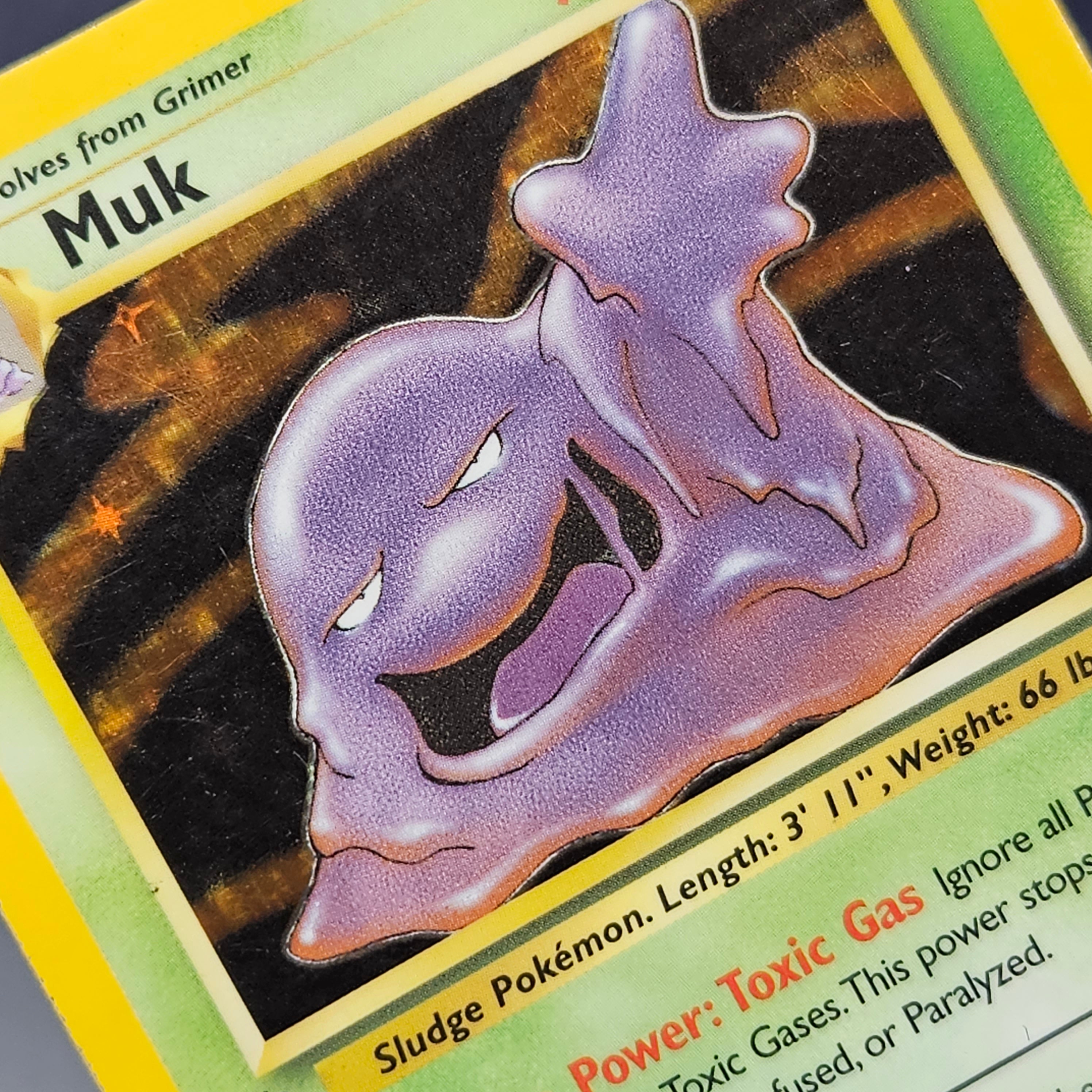 MUK Fossil 1ST EDITION HOLO RARE LP Pokemon Card 13/62