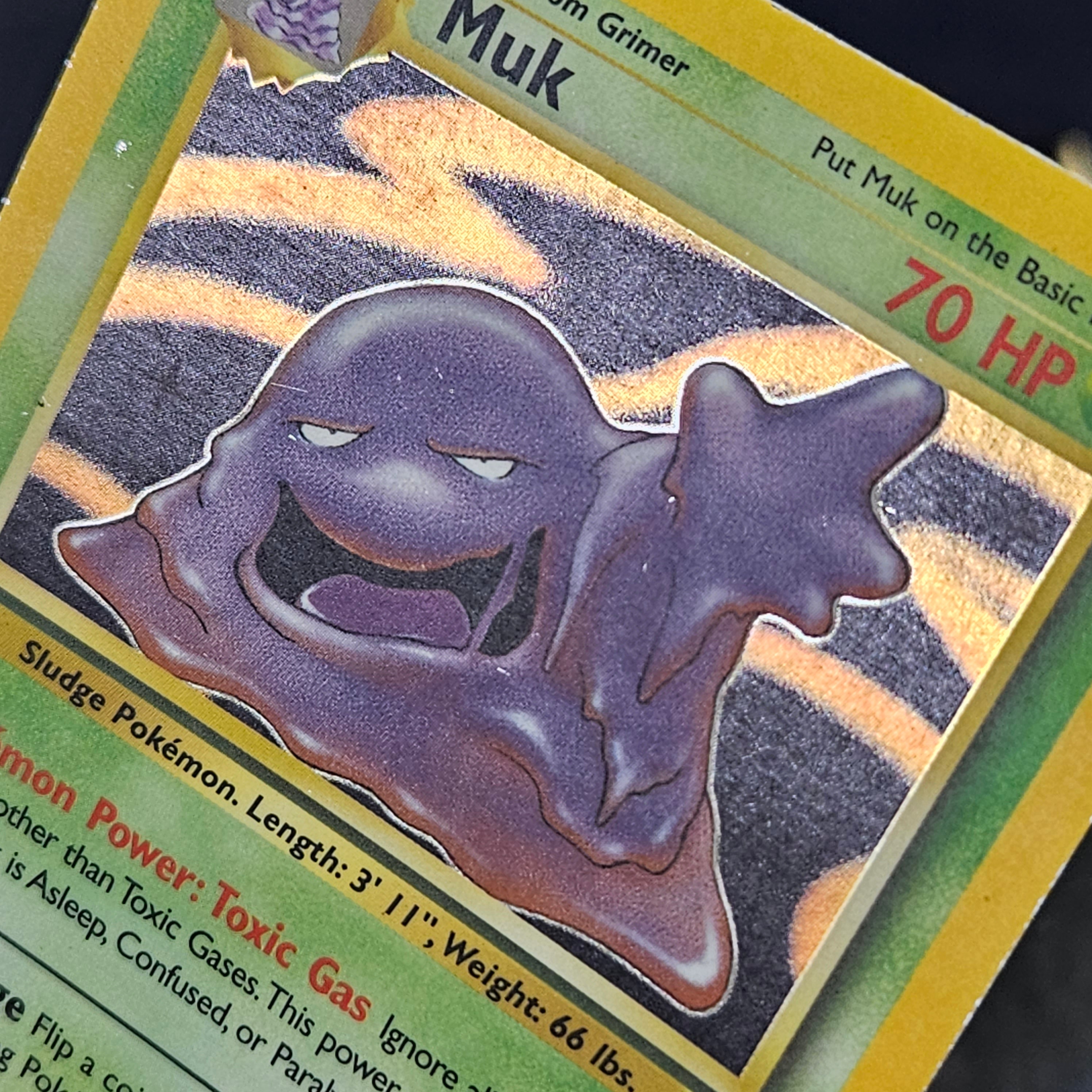 MUK Fossil 1ST EDITION HOLO RARE LP Pokemon Card 13/62