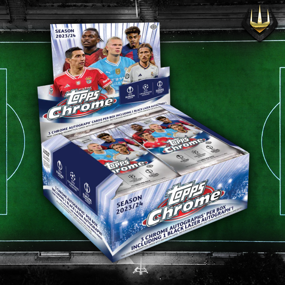 2023-24 Topps UEFA Club Competitions Chrome Soccer Jumbo Box