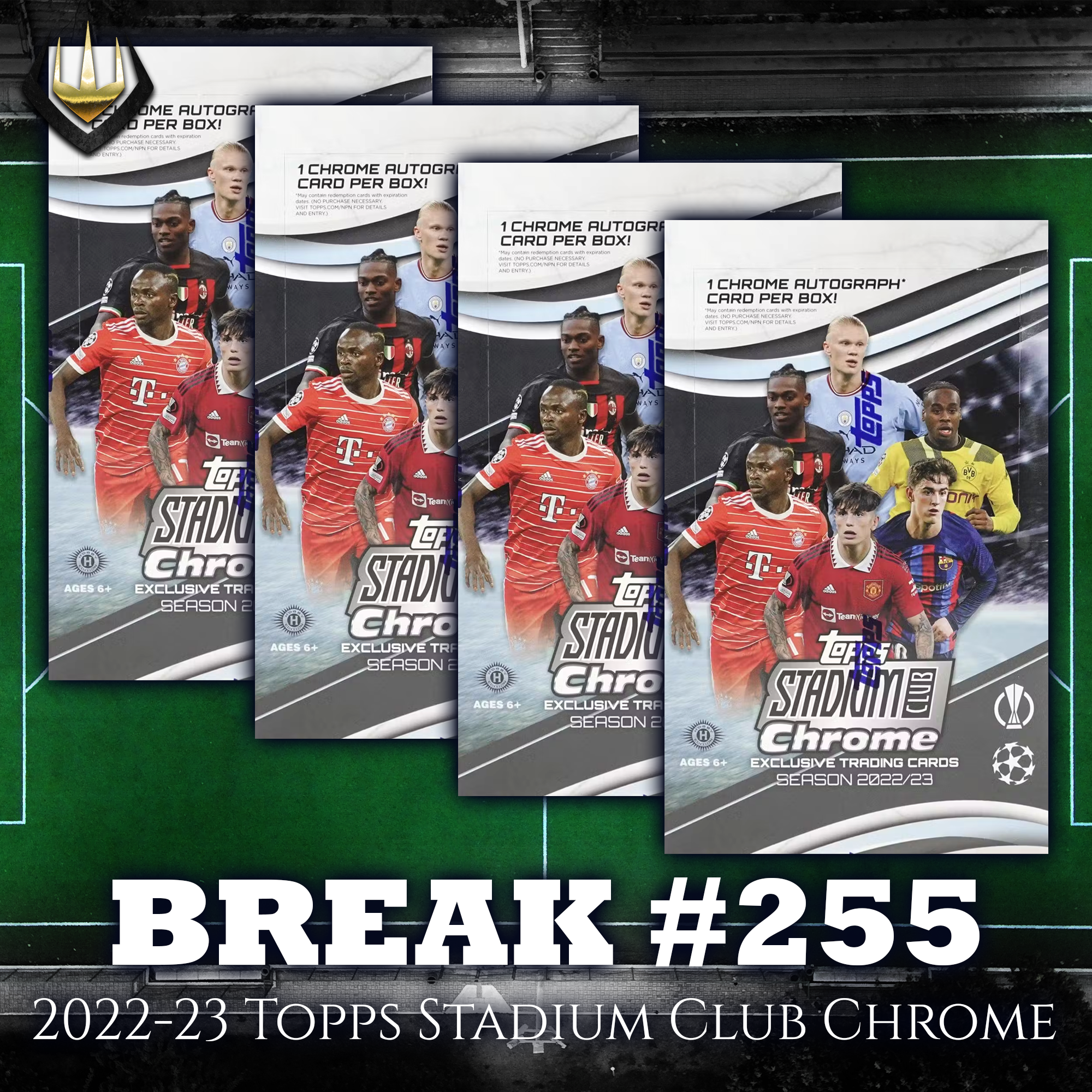 Break #255 2022-23 Topps Stadium Club Chrome UEFA Hobby x4 [Pick Your Team/Pick Your Player]