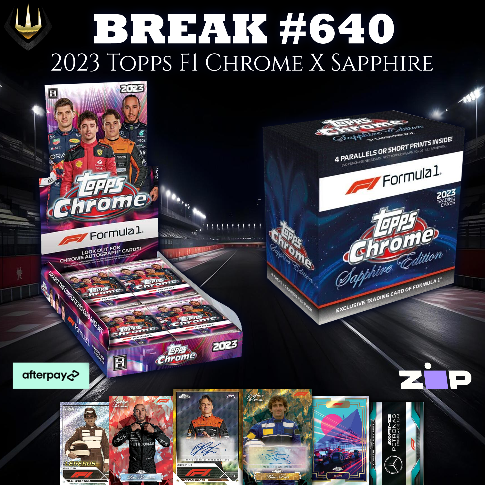 #640 2023 Topps Chrome + Sapphire Formula 1 2-Box Mixer [Pick Your Team/Pick Your Driver]