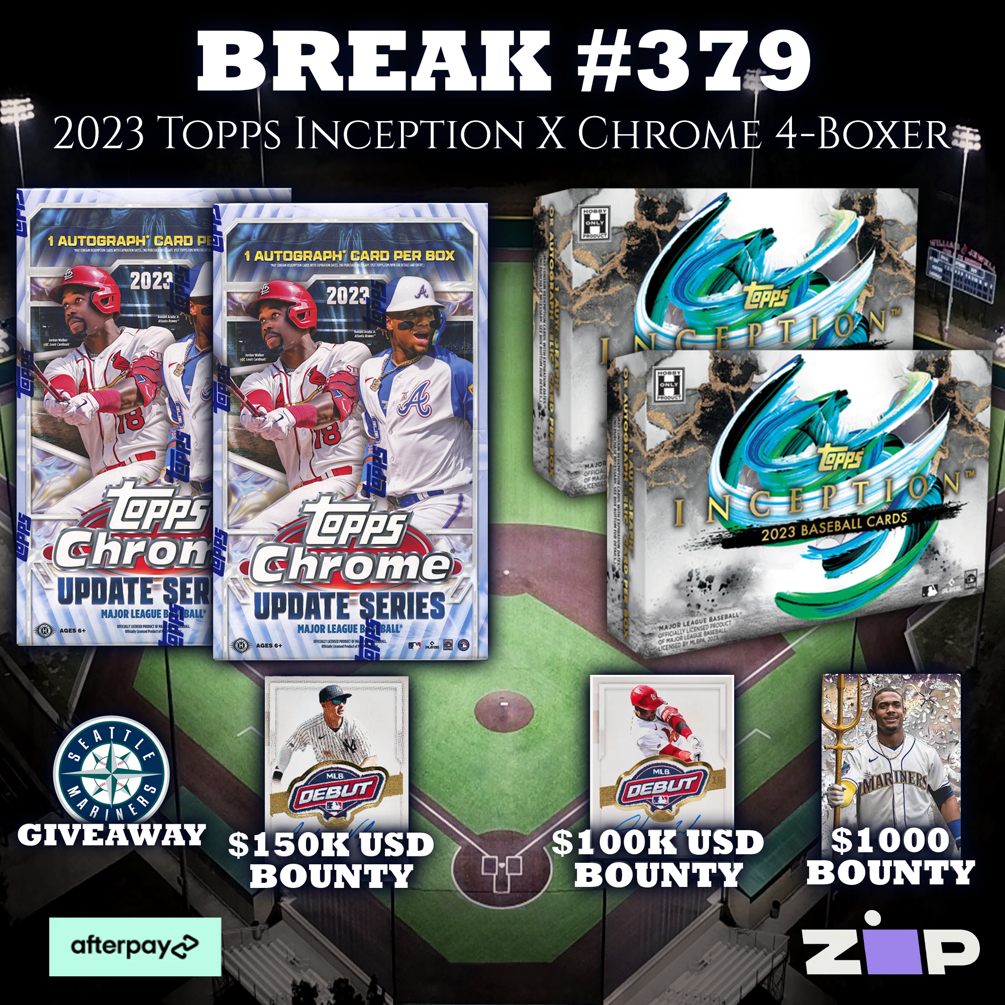 #379 2023 Topps Inception X Chrome Update Hobby 4-Box Mixer [Pick Your Team]