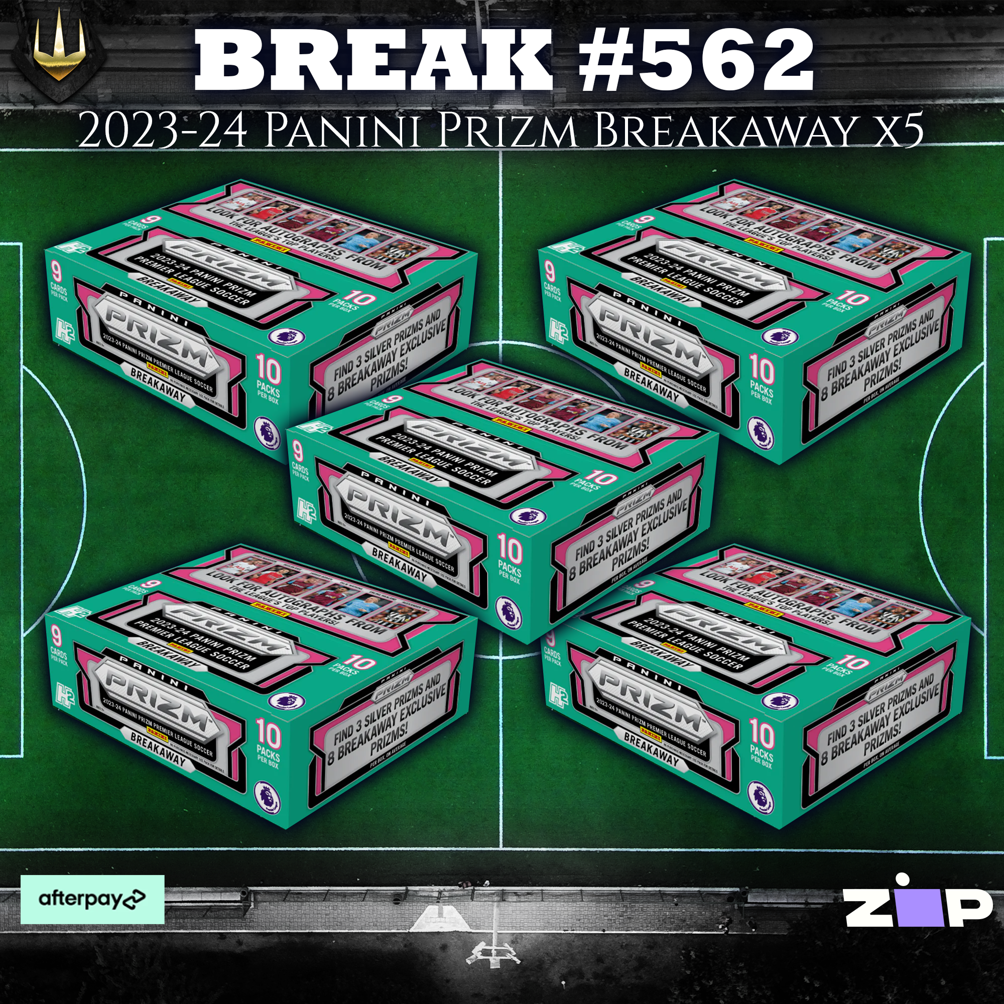 #562 2023-24 Panini Prizm Premier League Brekaway Box x5 [Pick Your Te