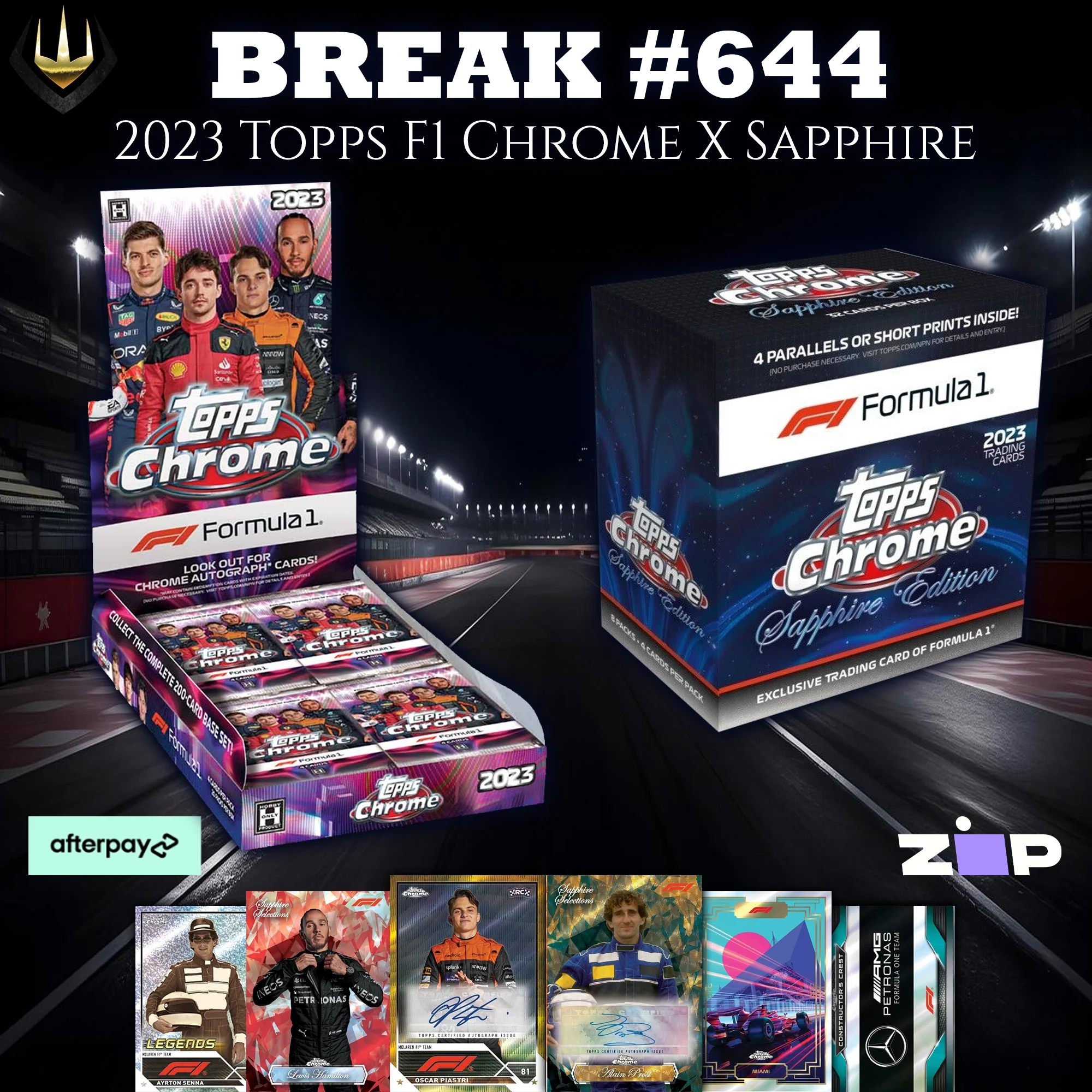 #644 2023 Topps Chrome + Sapphire Formula 1 2-Box Mixer [Pick Your Team/Pick Your Driver]