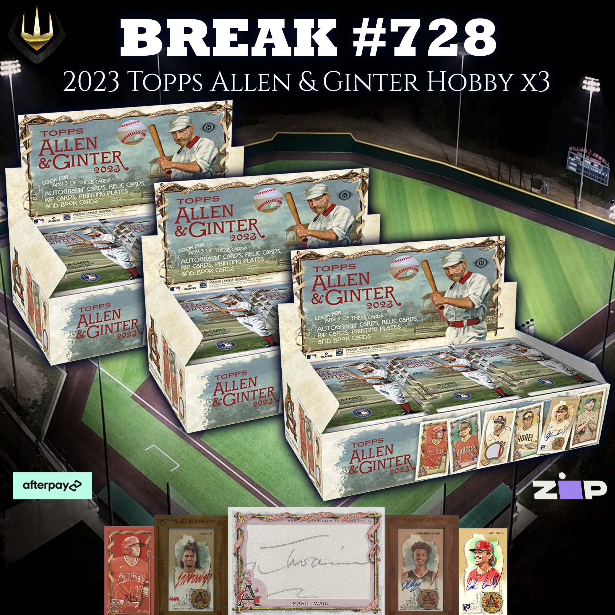 Break #728 2023 Topps Allen & Ginter Hobby x3 [Pick Your Team]