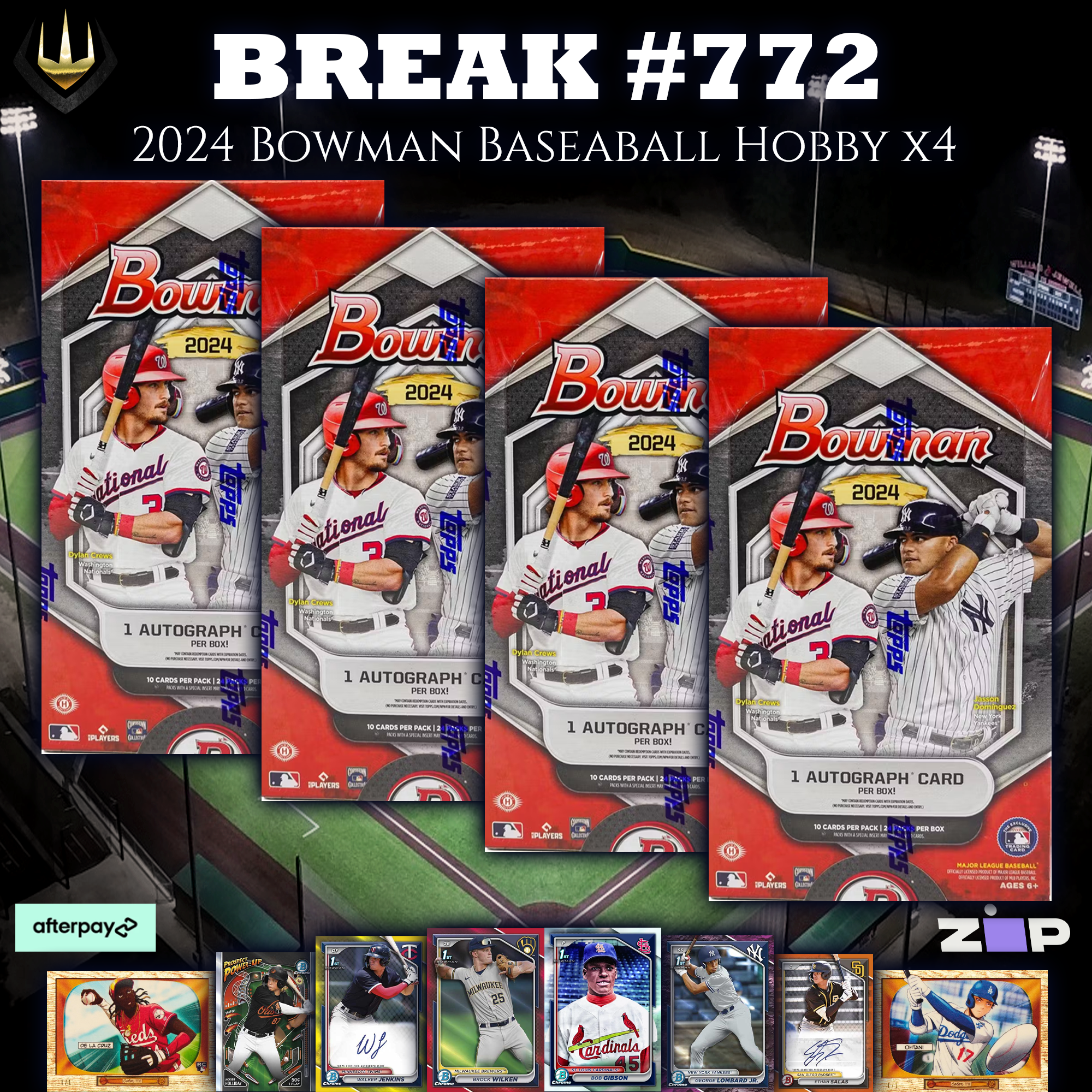 #772 2024 Bowman Baseball Hobby Box x4 [Pick Your Team]