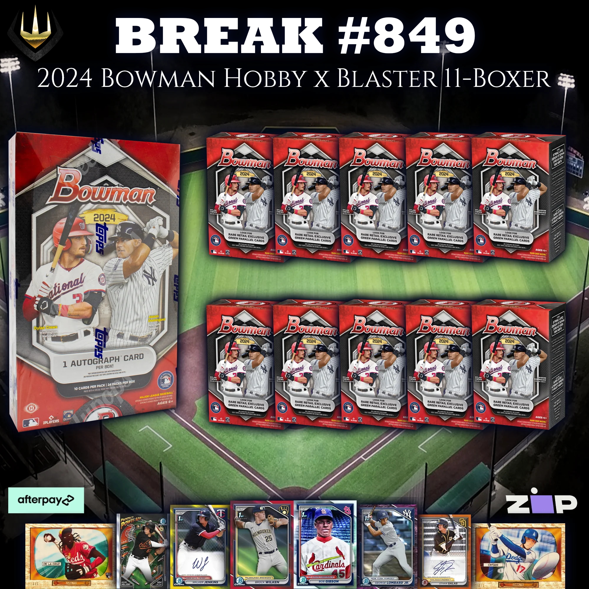 #849 2024 Bowman Baseball 11-Box Hobby/Blaster Mixer [Pick Your Team]