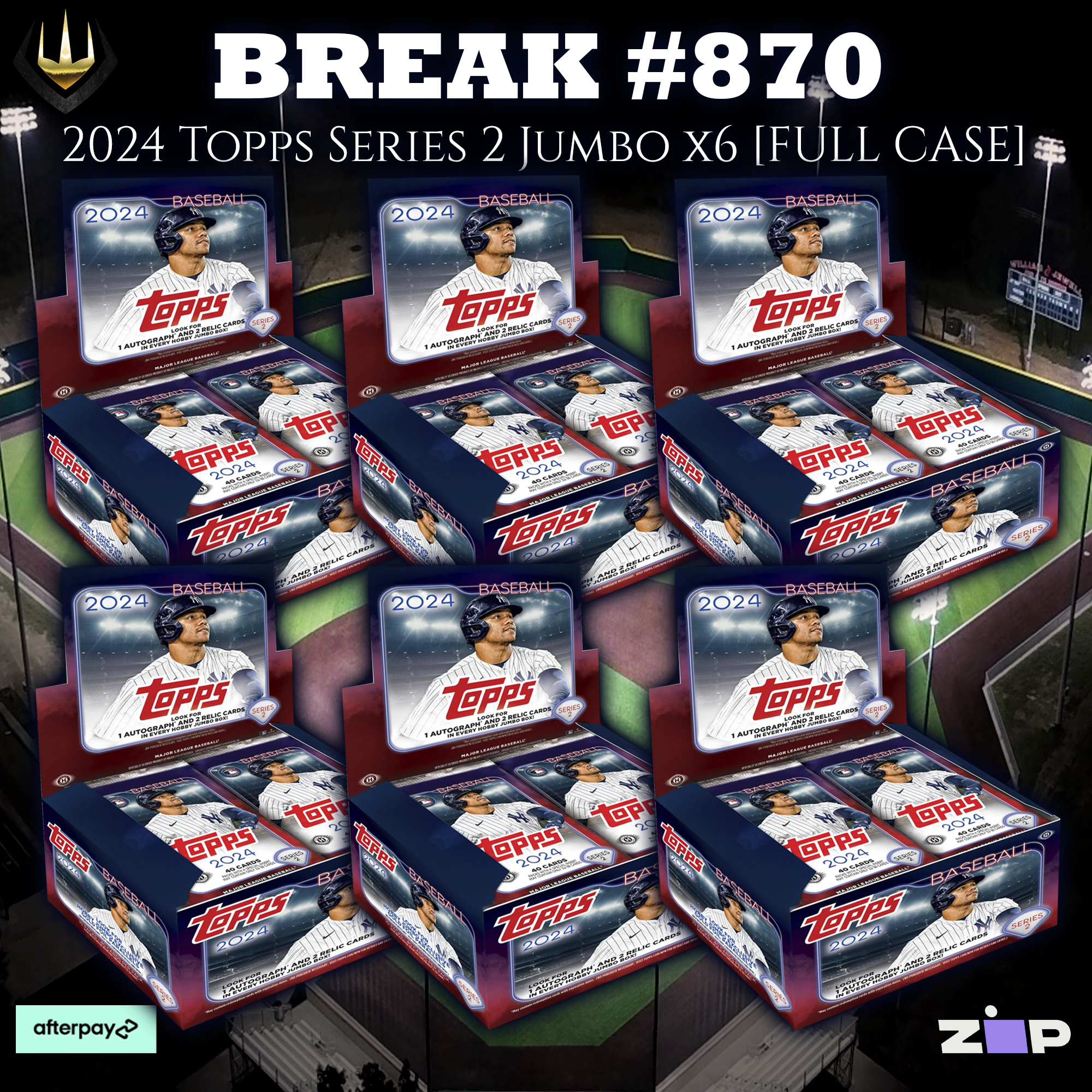 #870 2024 Topps Series 2 Baseball Jumbo x6 (FULL CASE) [Pick Your Team]