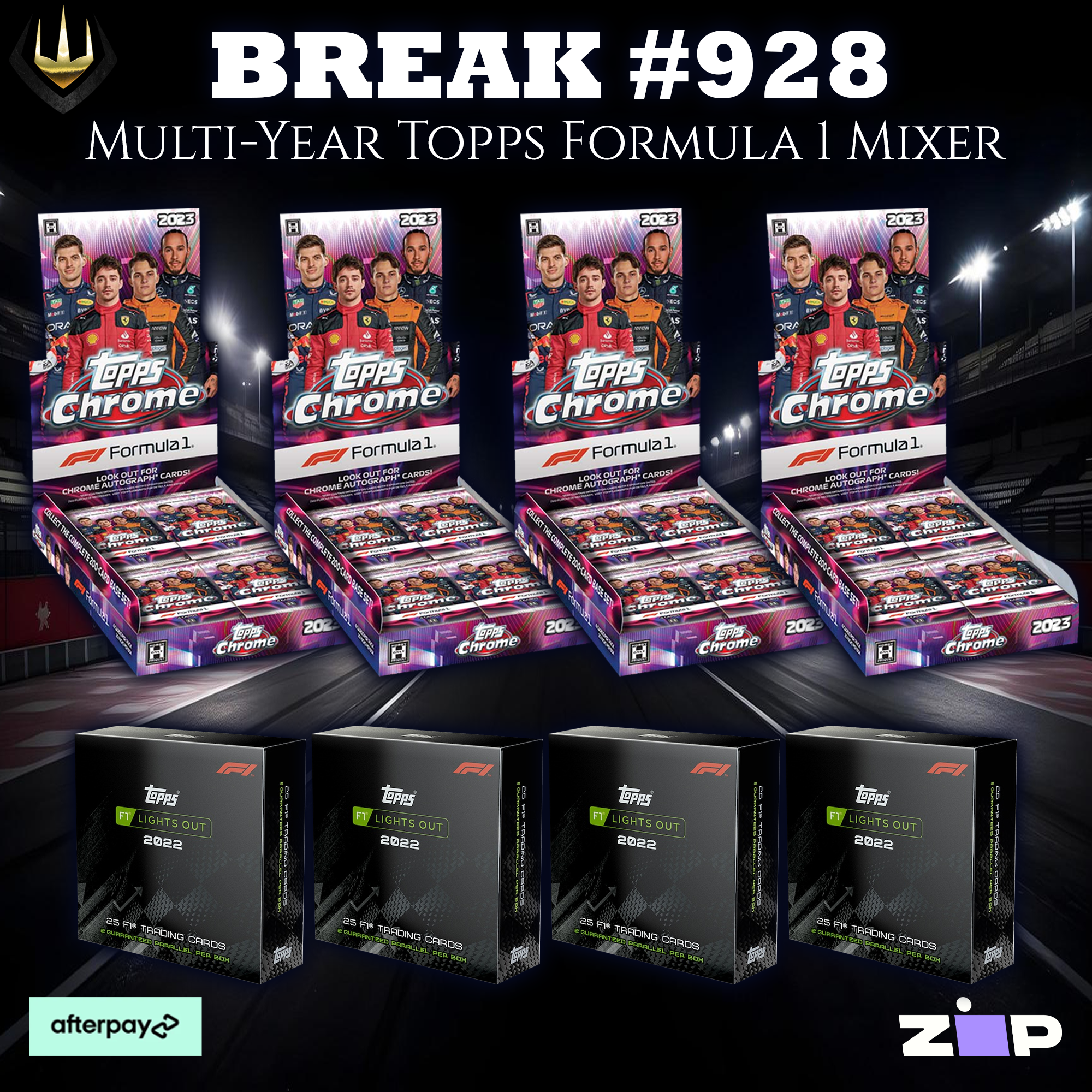 #928 2022-2023 Topps Chrome & Ligths Out Formula 1 8-Box Mixer [Pick Your Team/Pick Your Driver]