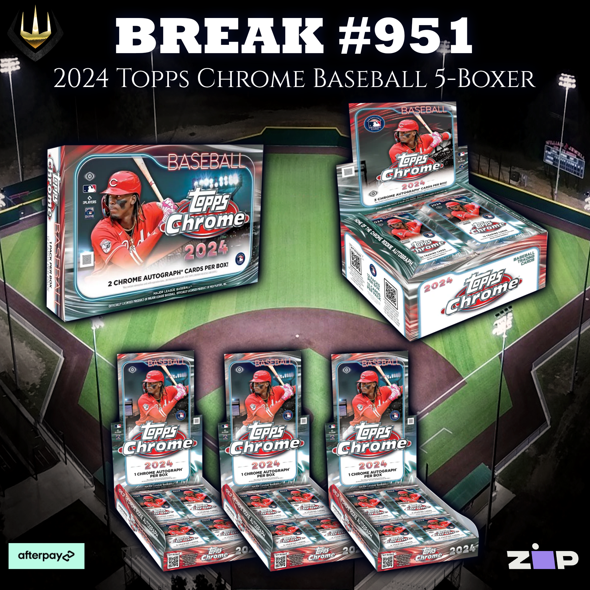 #951 2024 Topps Chrome Baseball 5-Box Mixer! [Pick Your Team]