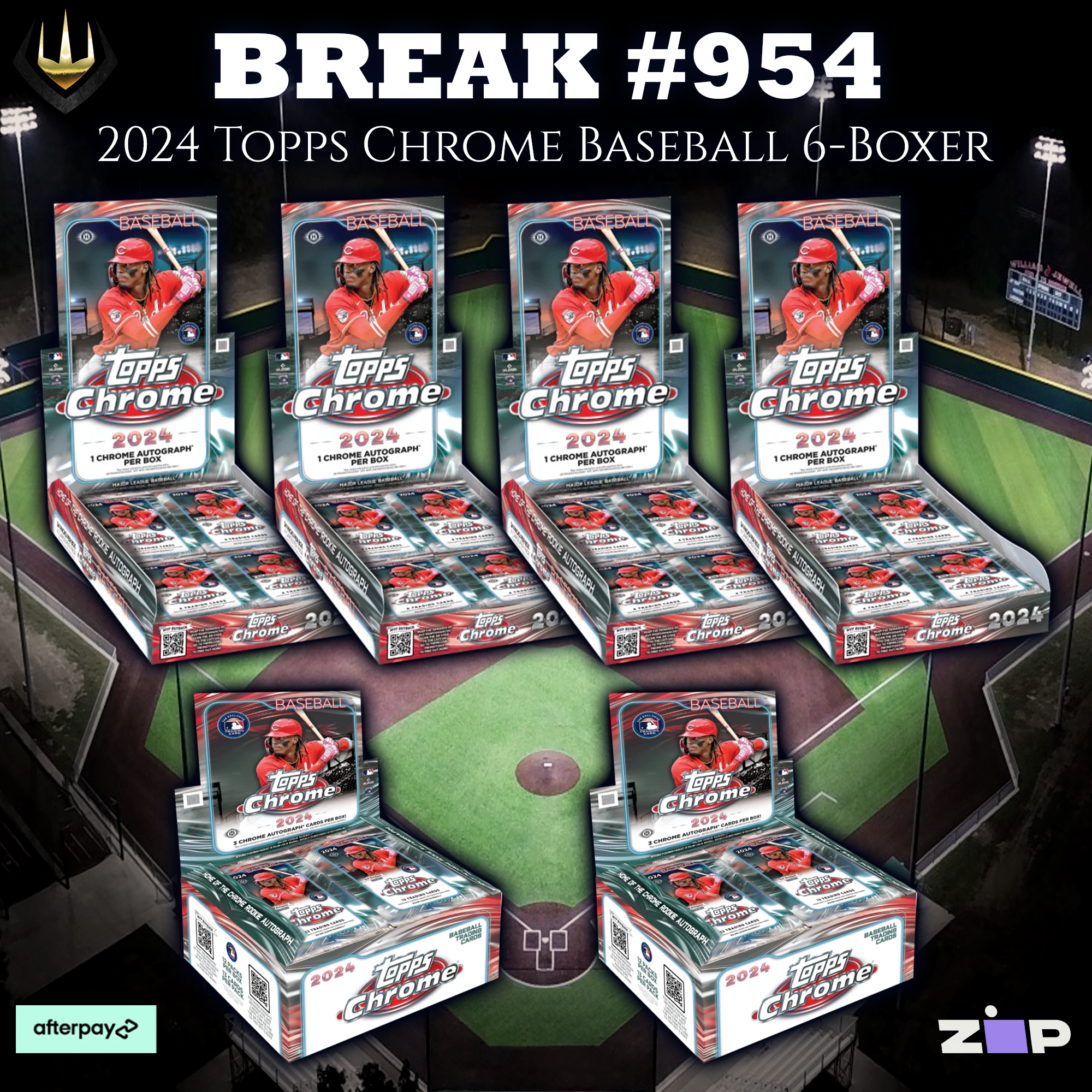 #954 2024 Topps Chrome Baseball 6-Box Mixer! [Pick Your Team]