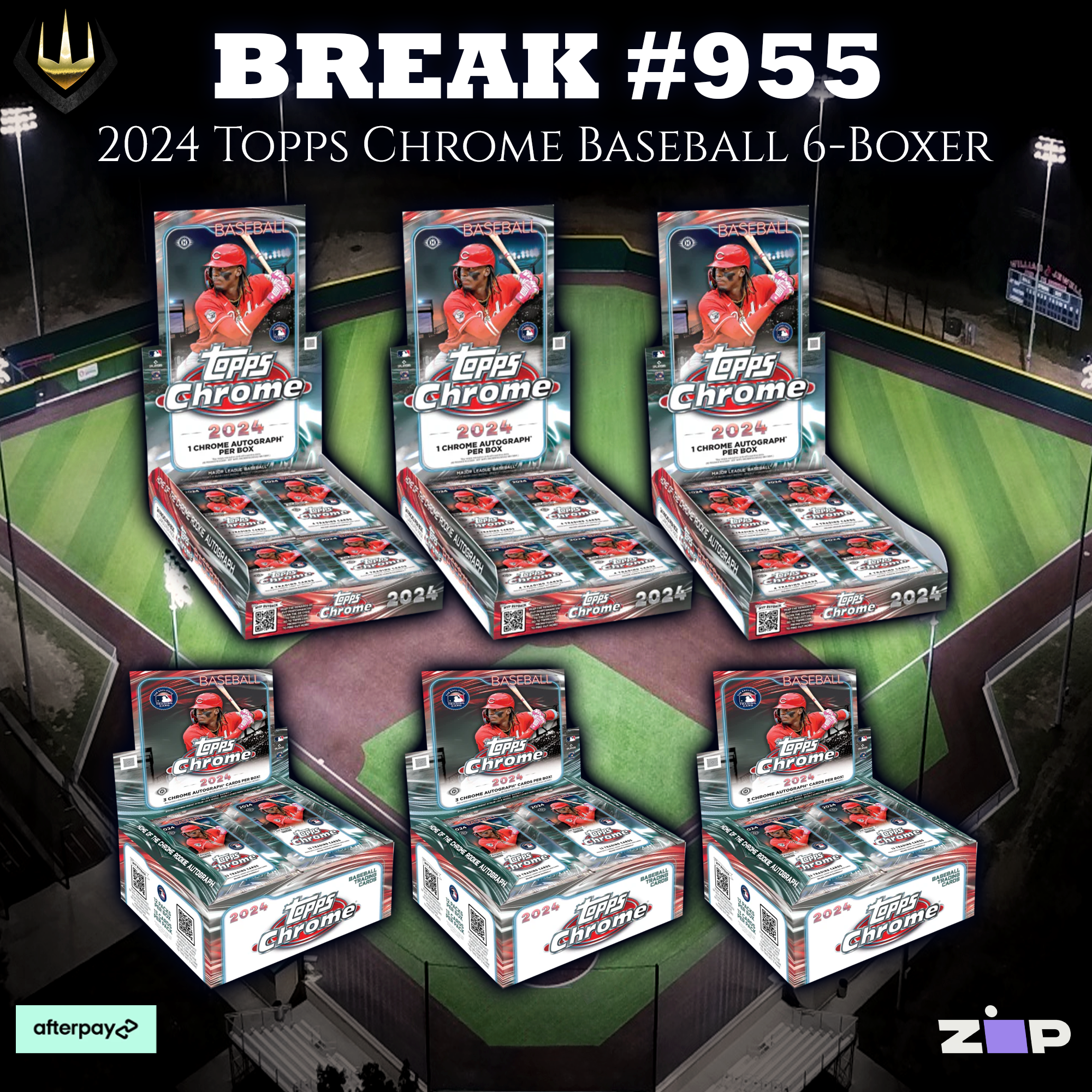 #955 2024 Topps Chrome Baseball 6-Box Mixer! [Pick Your Team]