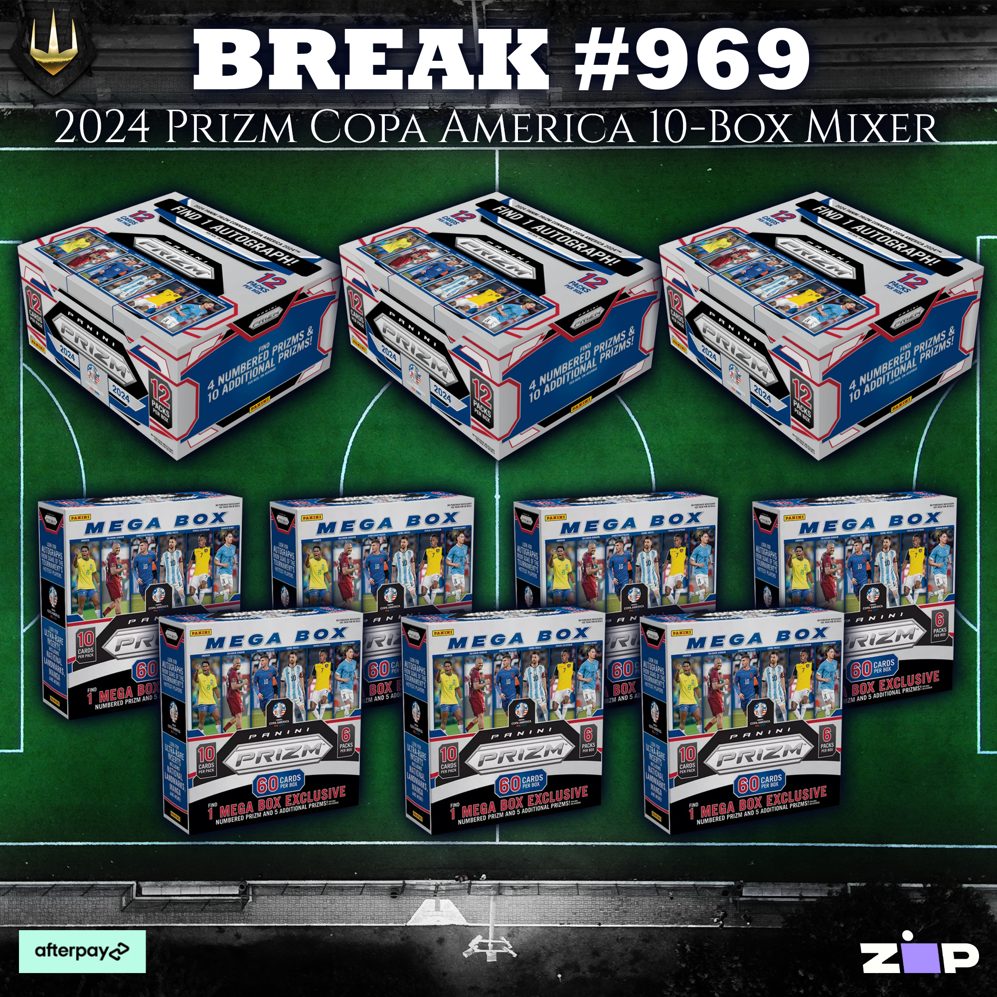 #969 2024 Panini Prizm Copa America Hobby x Mega 10-Box Mixer [Pick Your Team/Pick Your Player]