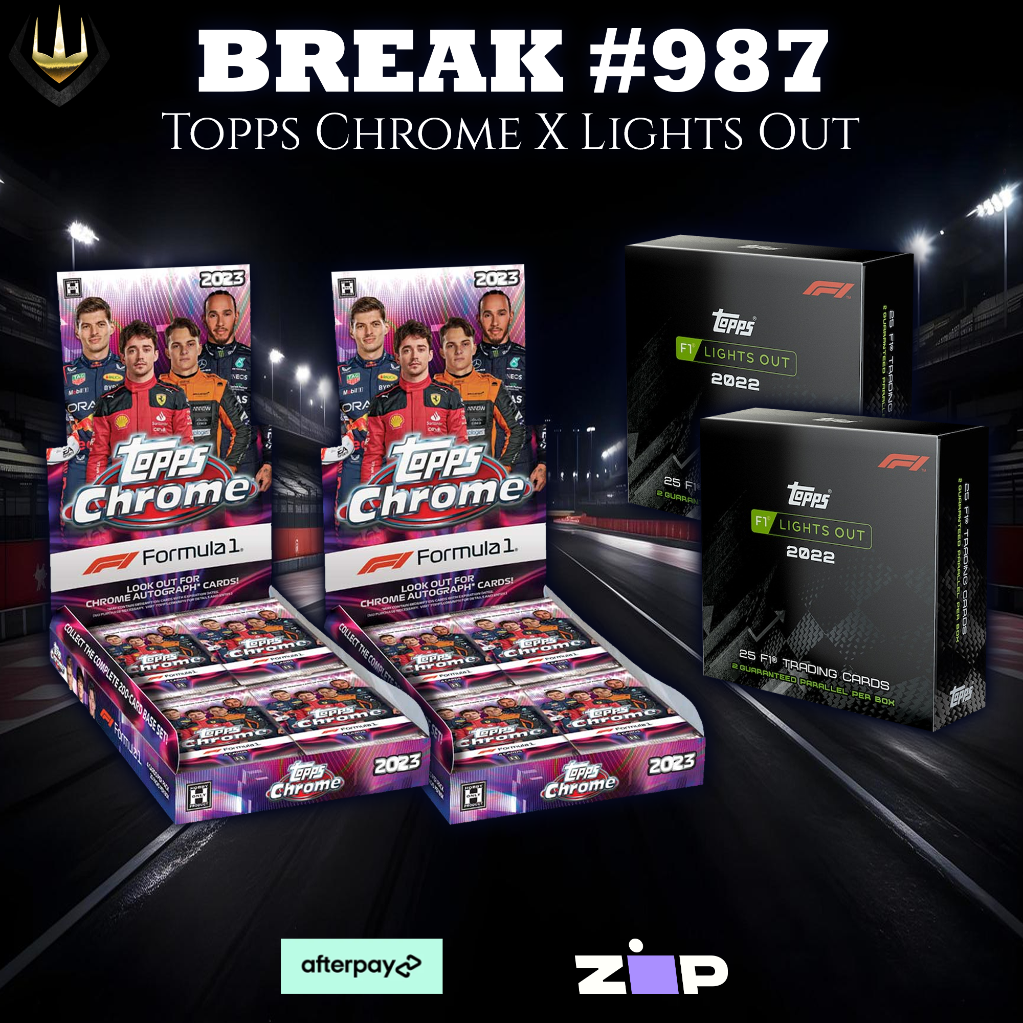 #987 2022-2023 Topps Chrome & Ligths Out Formula 1 4-Box Mixer [Pick Your Team/Pick Your Driver]