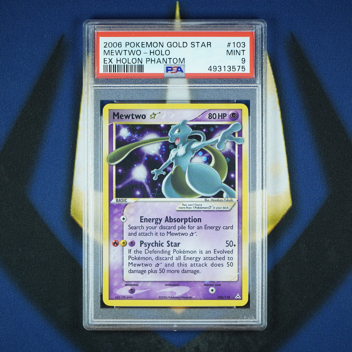 Mewtwo Gold Star Holo Pokemon EX Holon Phantoms #103 [PSA 9] *SWIRL*