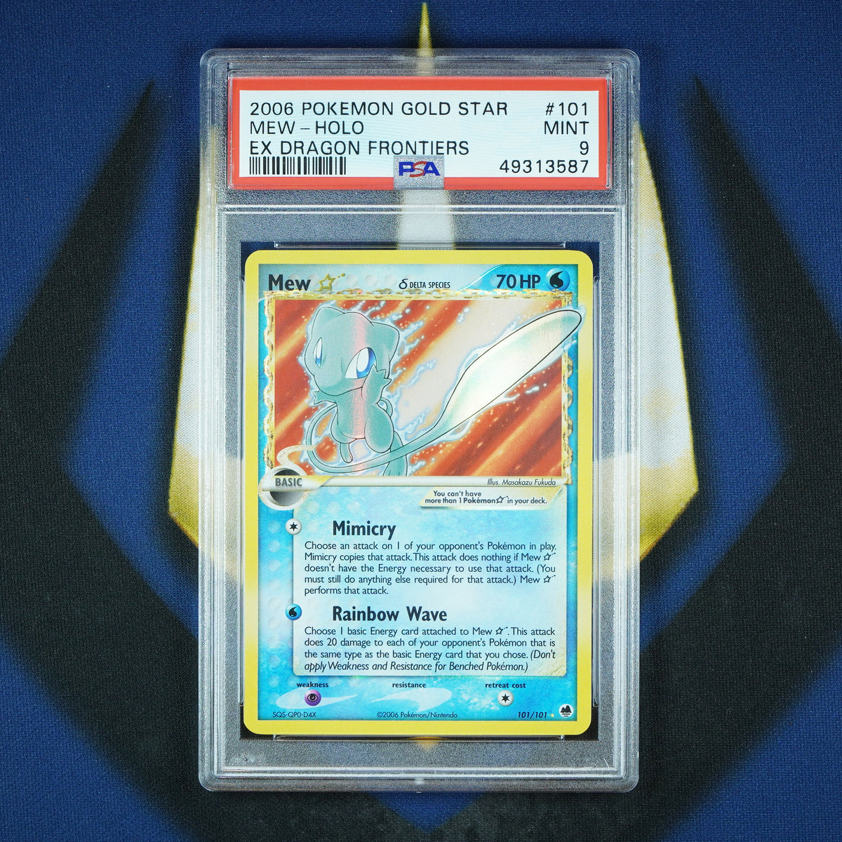 Mew Gold Star Holo Pokemon EX Dragon Frontiers #101 [PSA 9]