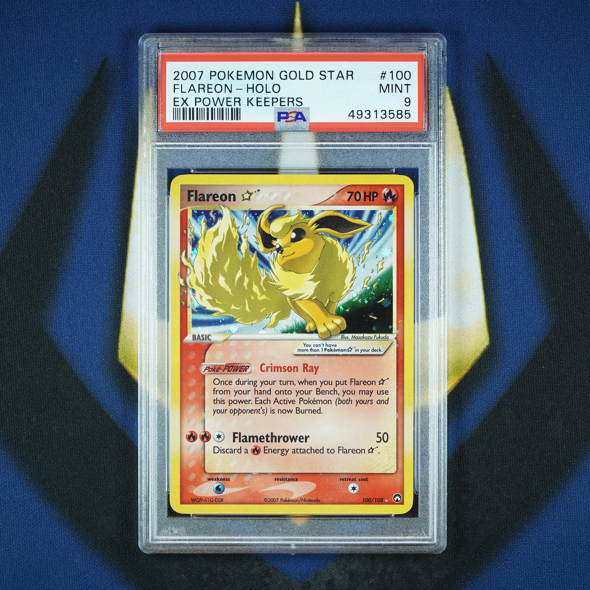 Flareon Gold Star Holo Pokemon EX Power Keepers #100 [PSA 9]