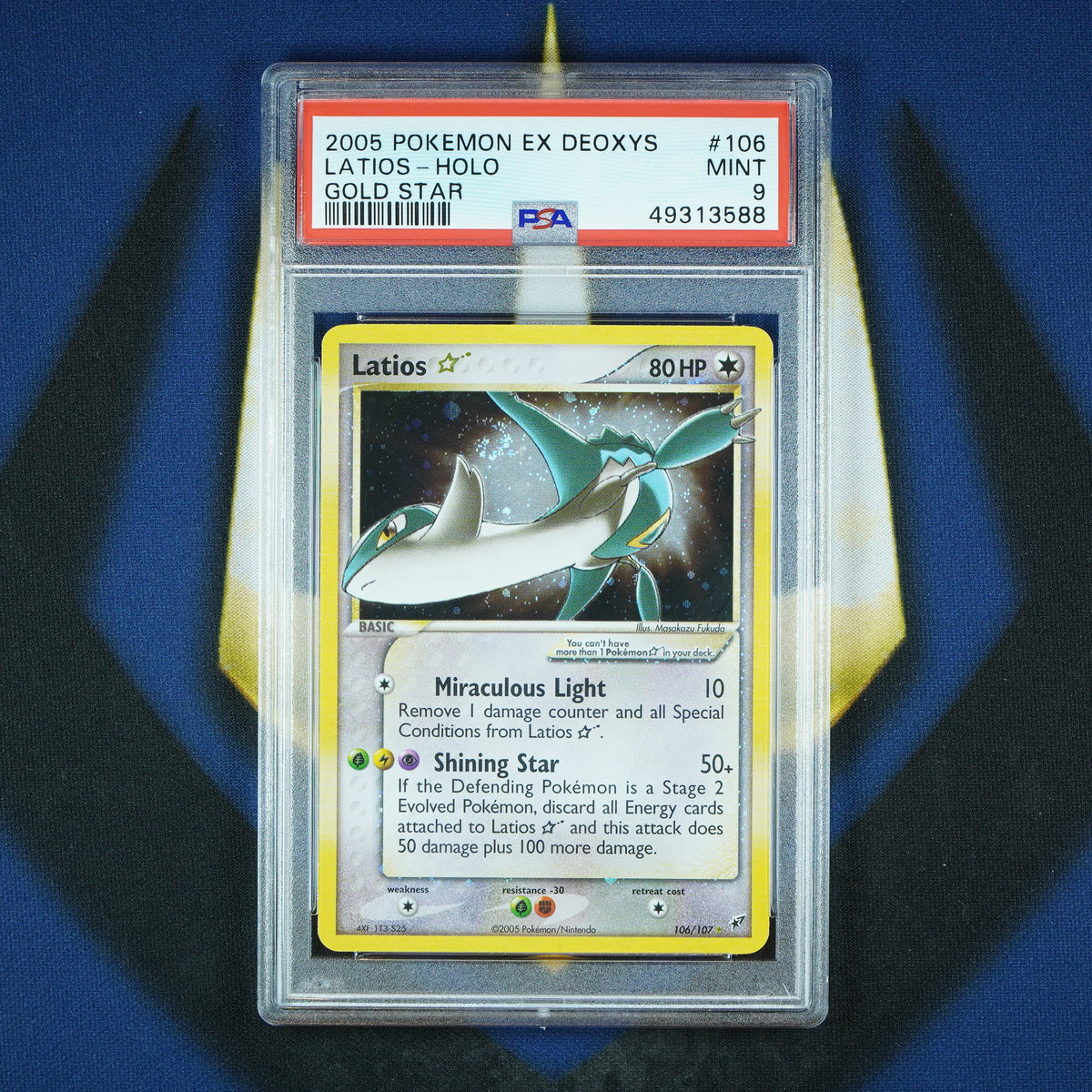 Latios Gold Star Holo Pokemon EX Deoxys #106 [PSA 9] *SWIRL*