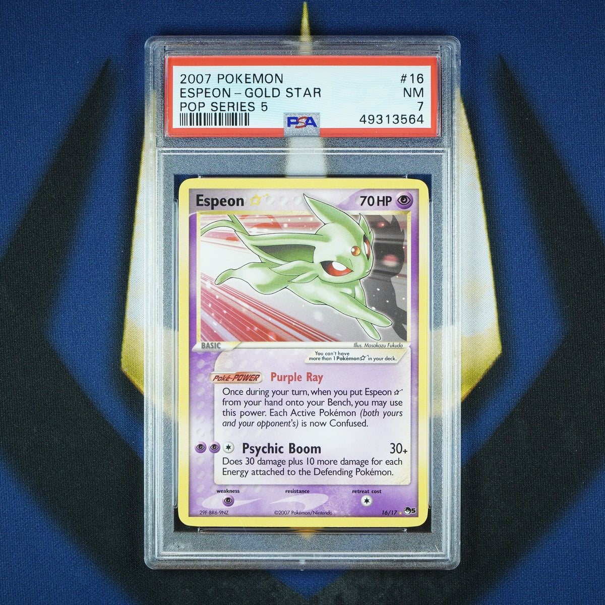 Espeon Gold Star Pokemon POP Series 5 #16 [PSA 7]