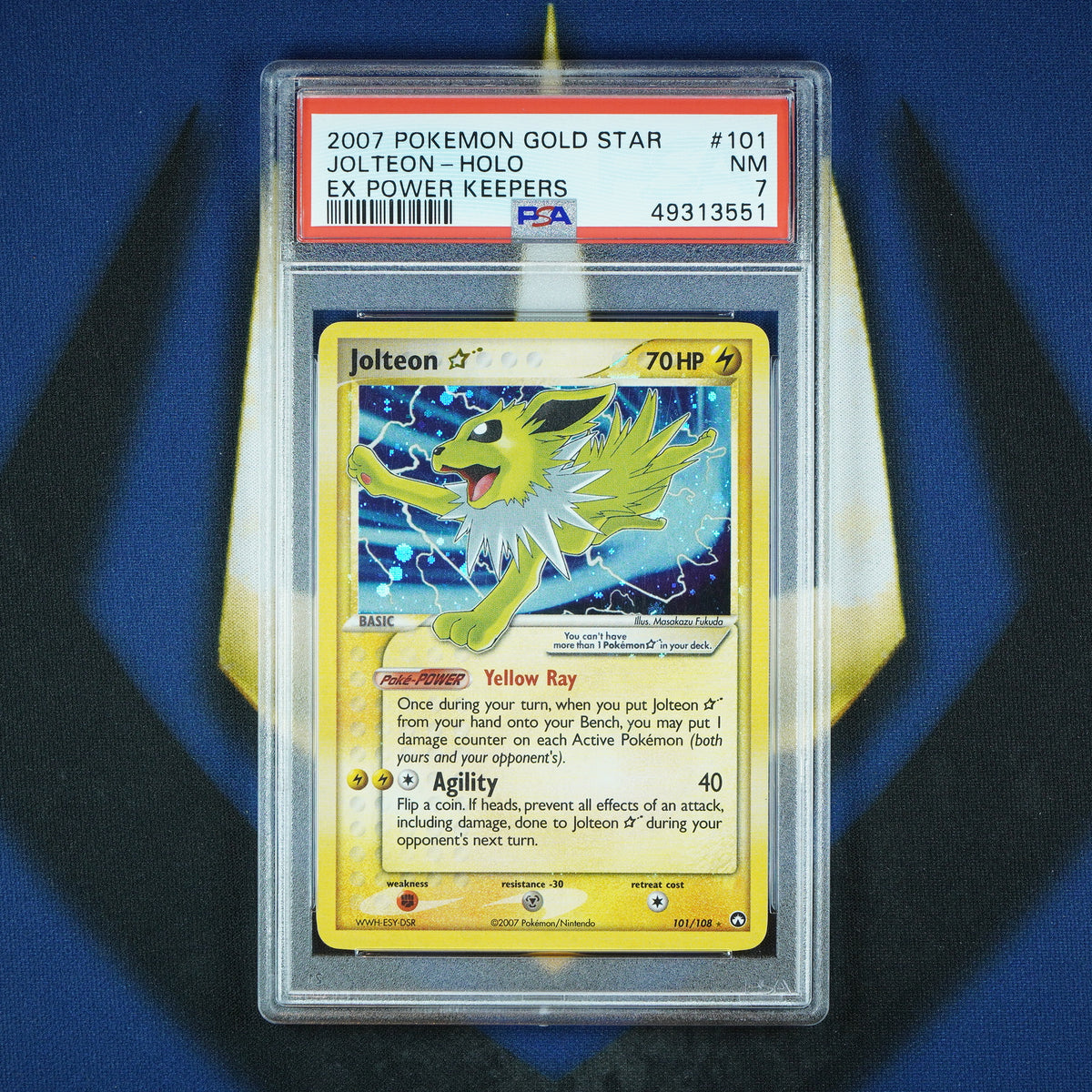 Jolteon Gold Star Holo Pokemon EX Power Keepers #101 [PSA 7]