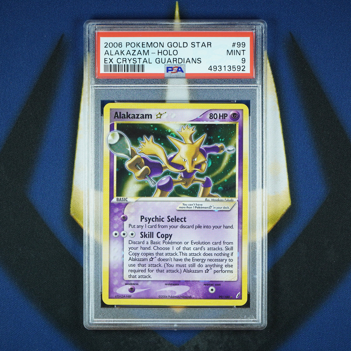 Alakazam Gold Star Holo Pokemon EX Crystal Guardians #99 [PSA 9]