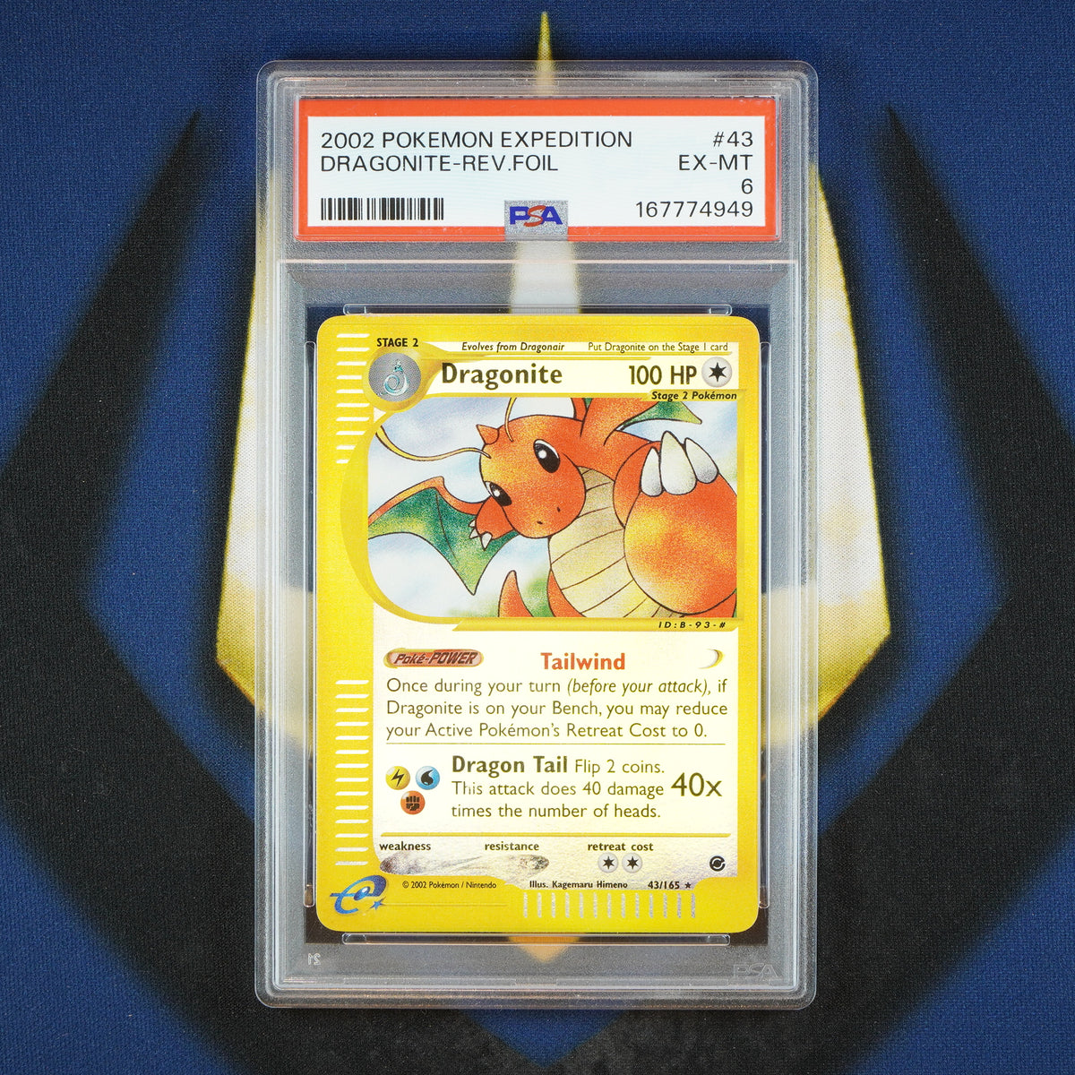 Dragonite 2002 Expedition Reverse Holo Foil 43/165 New Cert [PSA 6]
