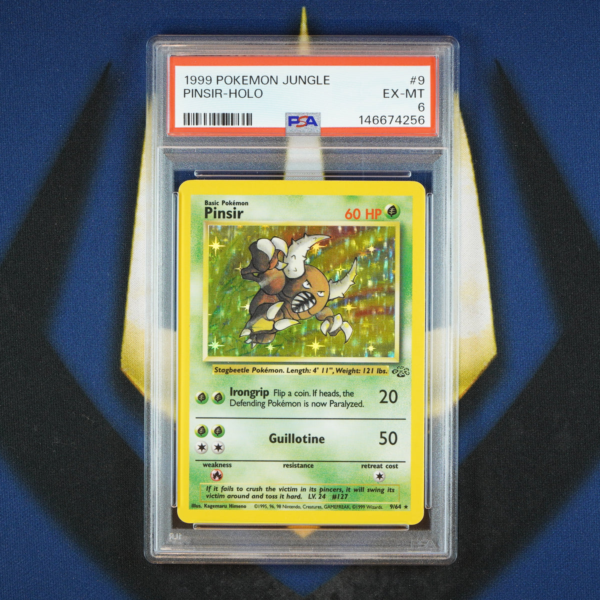 Pinsir 1999 Jungle Holo Rare 9/64 New Cert [PSA 6]