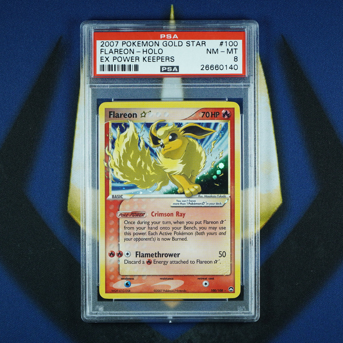 Flareon Gold Star 2007 EX Power Keepers Holo 100/108 [PSA 8]