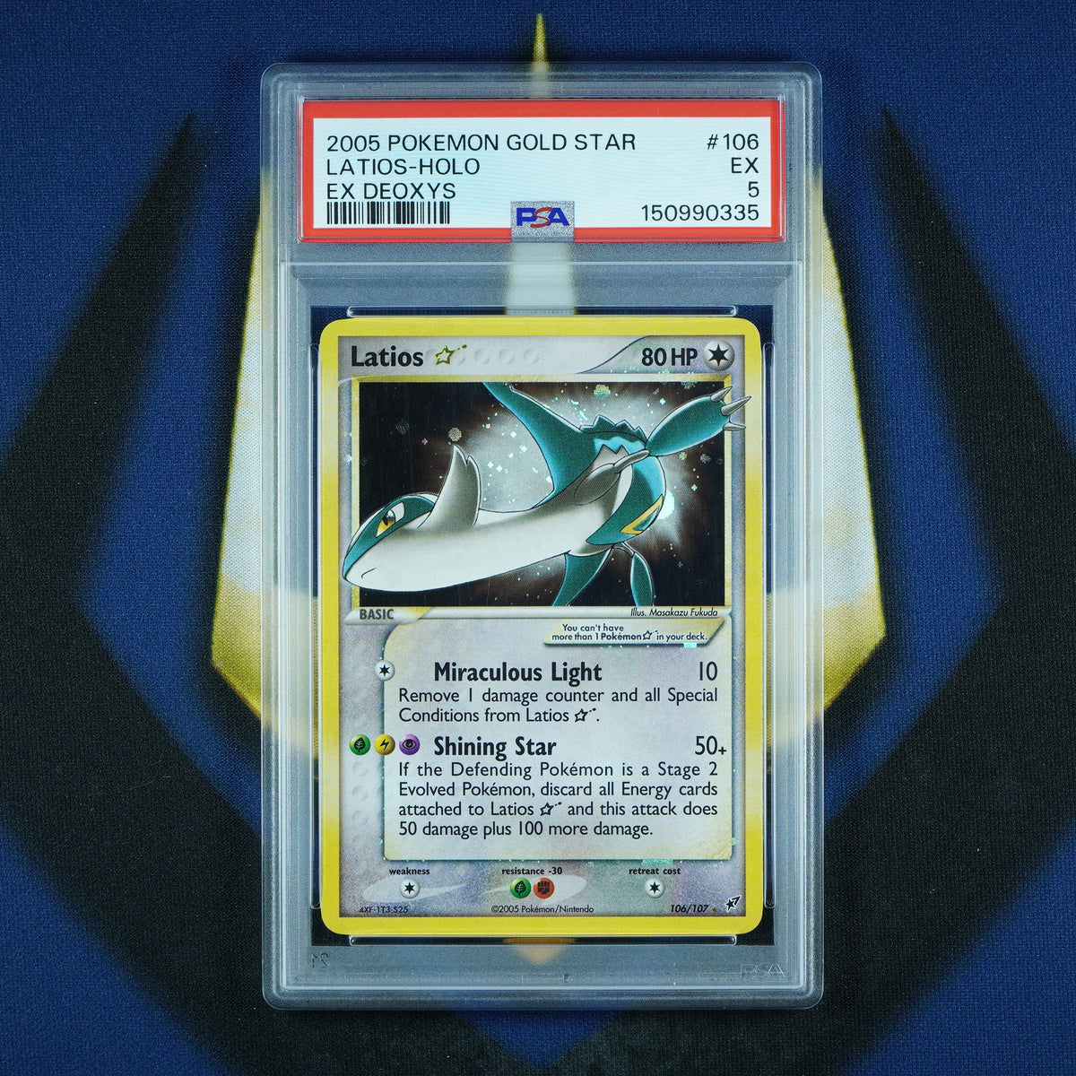 Latios Gold Star 2005 EX Deoxys Holo 106/107 New Cert [PSA 5]