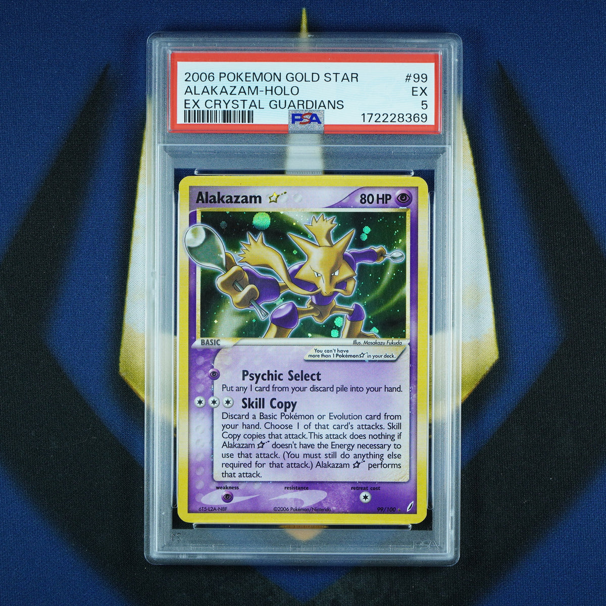 Alakazam Gold Star 2006 EX Crystal Guardians 99/100 New Cert [PSA 5]