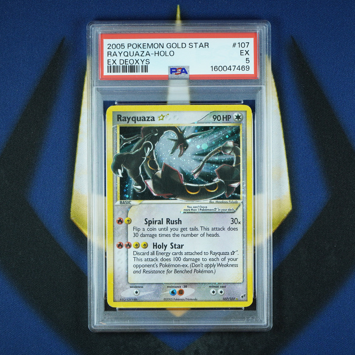 Rayquaza Gold Star 2006 EX Deoxys Holo 107/107 New Cert [PSA 5]