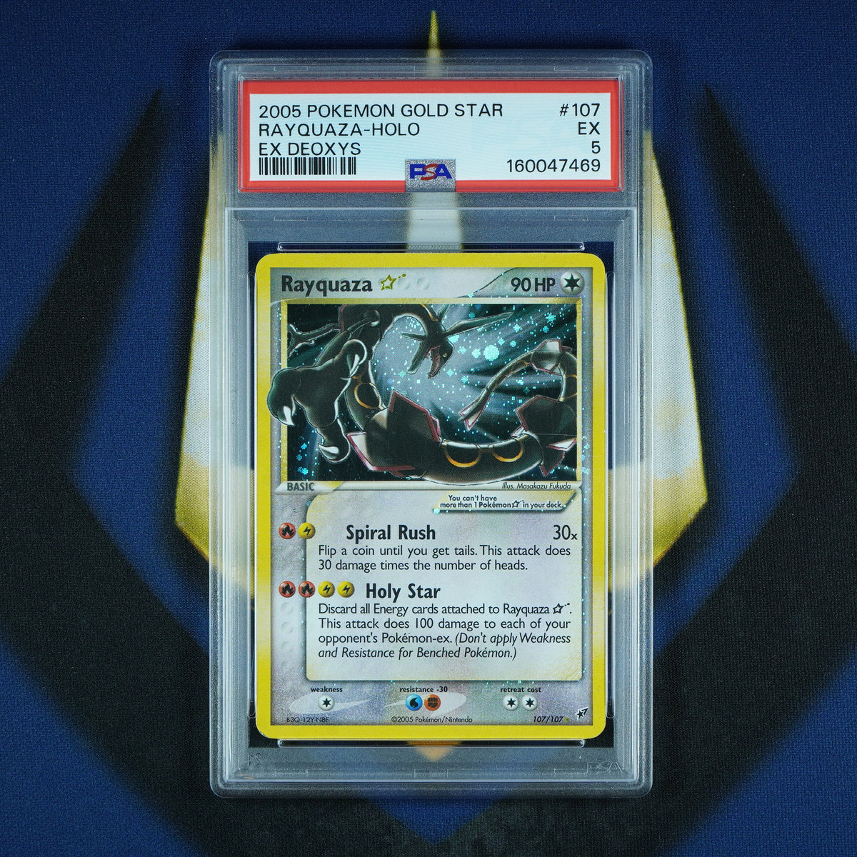 Rayquaza Gold Star 2006 EX Deoxys Holo 107/107 New Cert [PSA 5]