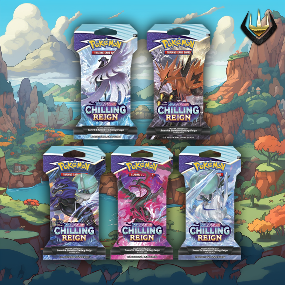 Chilling Reign Pokemon Sleeved Booster Art Set [5 Sleeved Boosters]