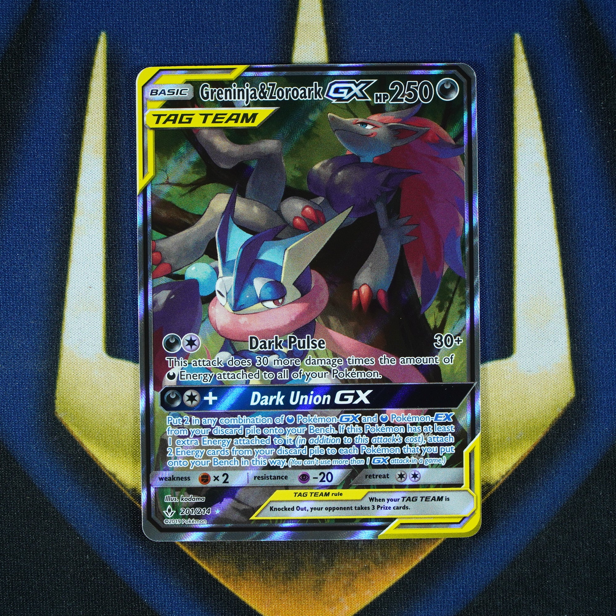 Greninja & Zoroark GX Unbroken Bonds Alternate Art 201/214 [Raw]