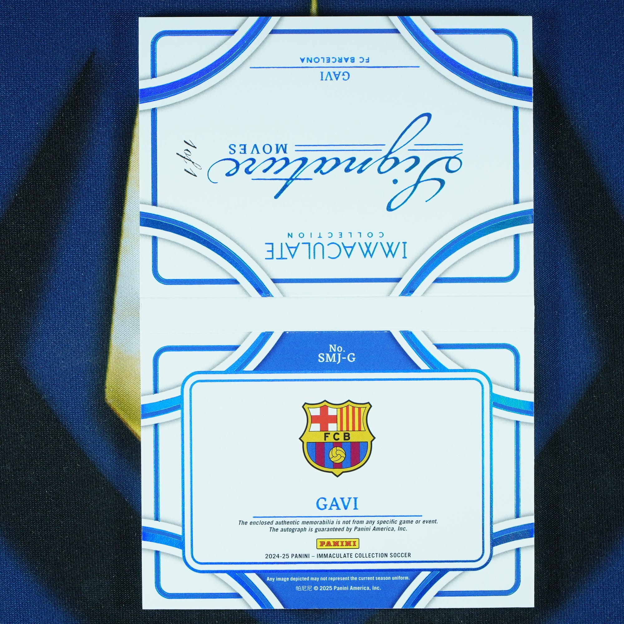 Gavi 2024-25 Panini Immaculate Signature Moves Booklet Patch Auto 1/1