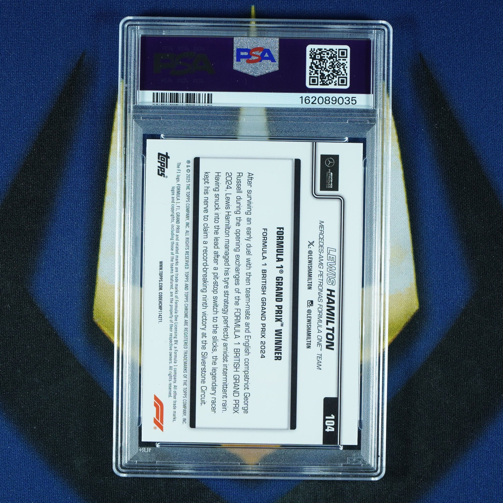 Lewis Hamilton 2025 Topps Chrome F1 Green Checker Flag /99 #104 [PSA 10]
