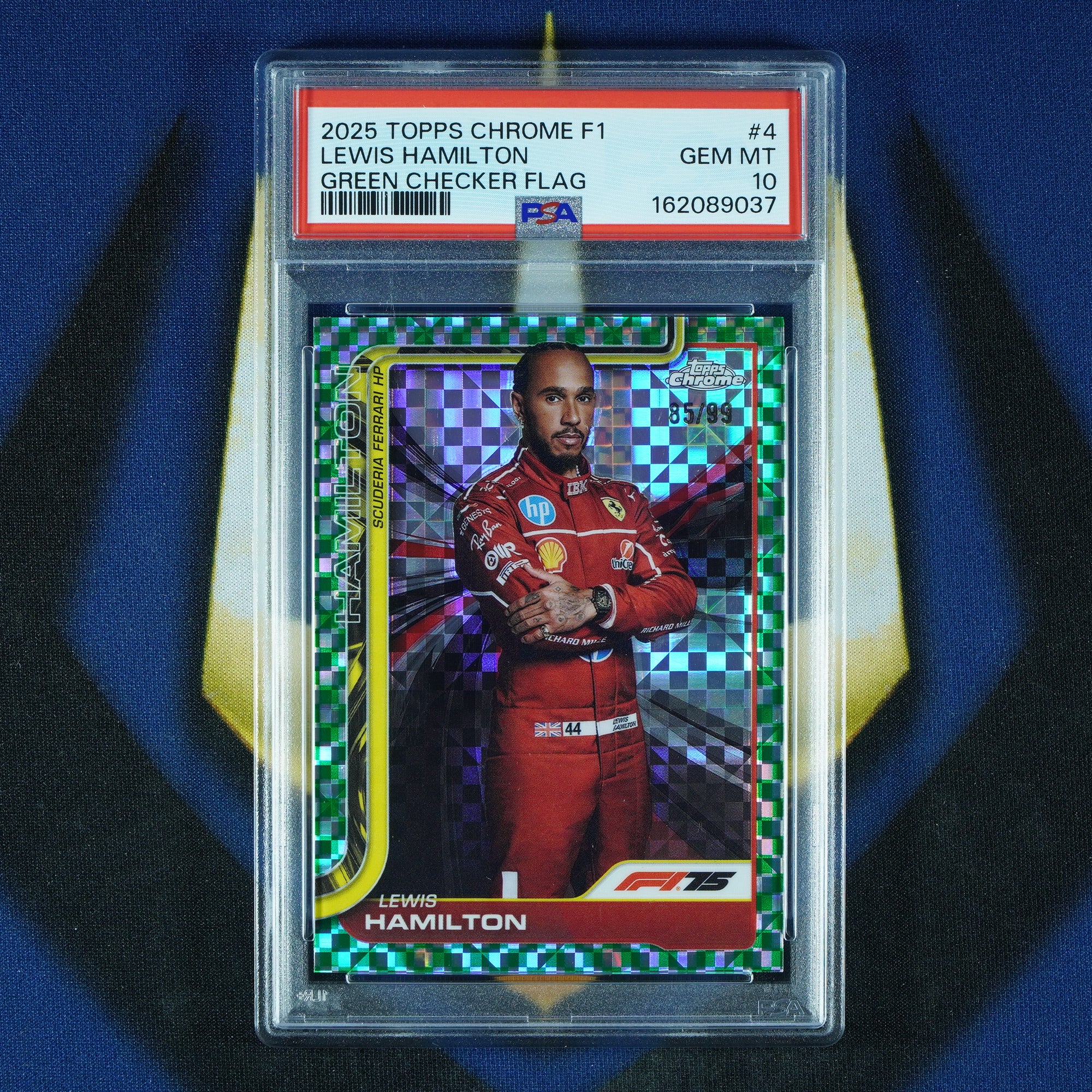 Lewis Hamilton 2025 Topps Chrome F1 Green Checker Flag /99 #4 [PSA 10]