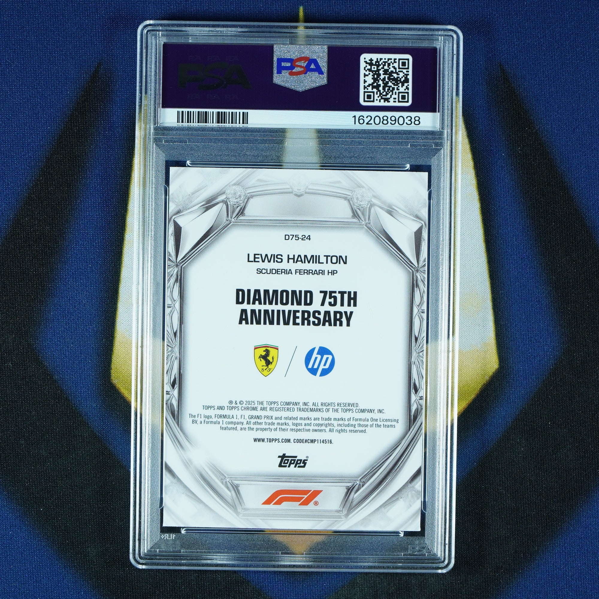 Lewis Hamilton 2025 Topps Chrome F1 Diamond 75th Anniversary D75-24 [PSA 10]