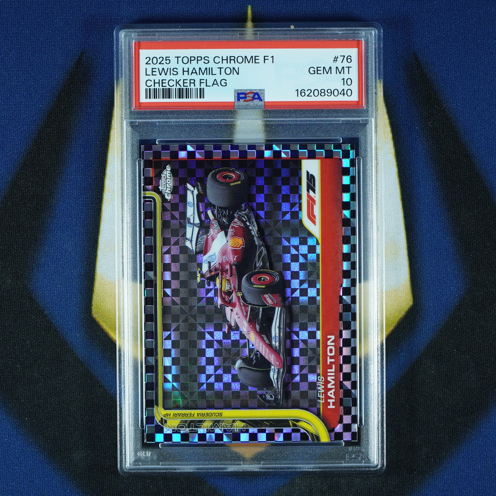 Lewis Hamilton 2025 Topps Chrome F1 Checker Flag #76 [PSA 10]