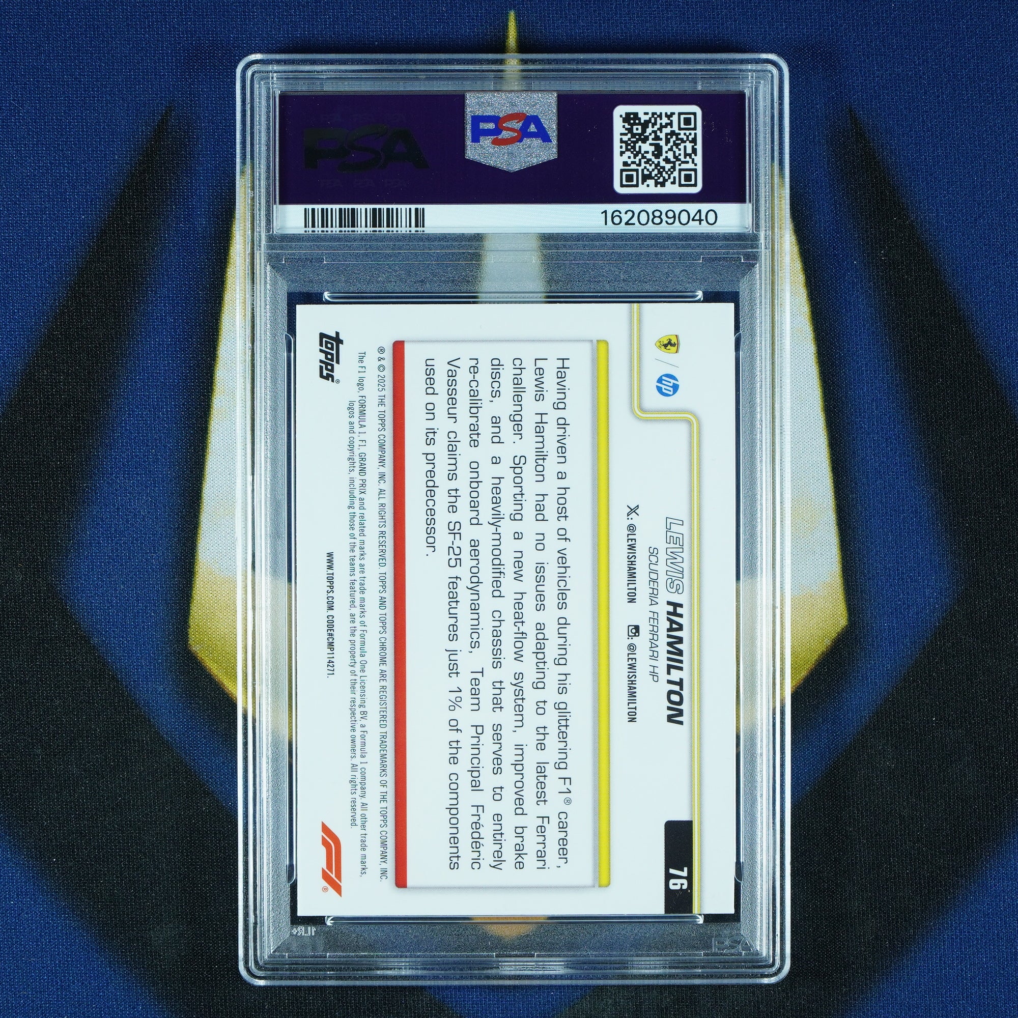 Lewis Hamilton 2025 Topps Chrome F1 Checker Flag #76 [PSA 10]